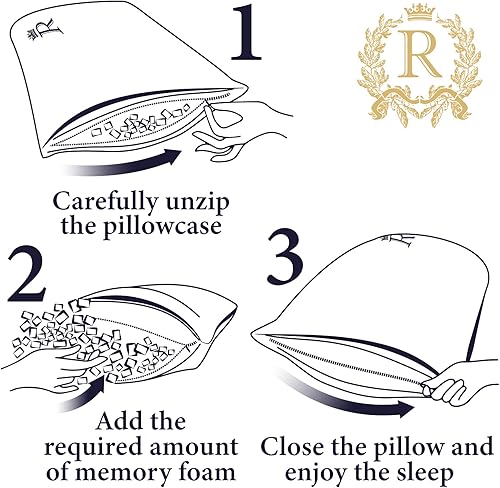 Miniatura 4 de Royal Therapy Almohada de espuma viscoelástica triturada extra triturada (espuma extra para almohada Queen)