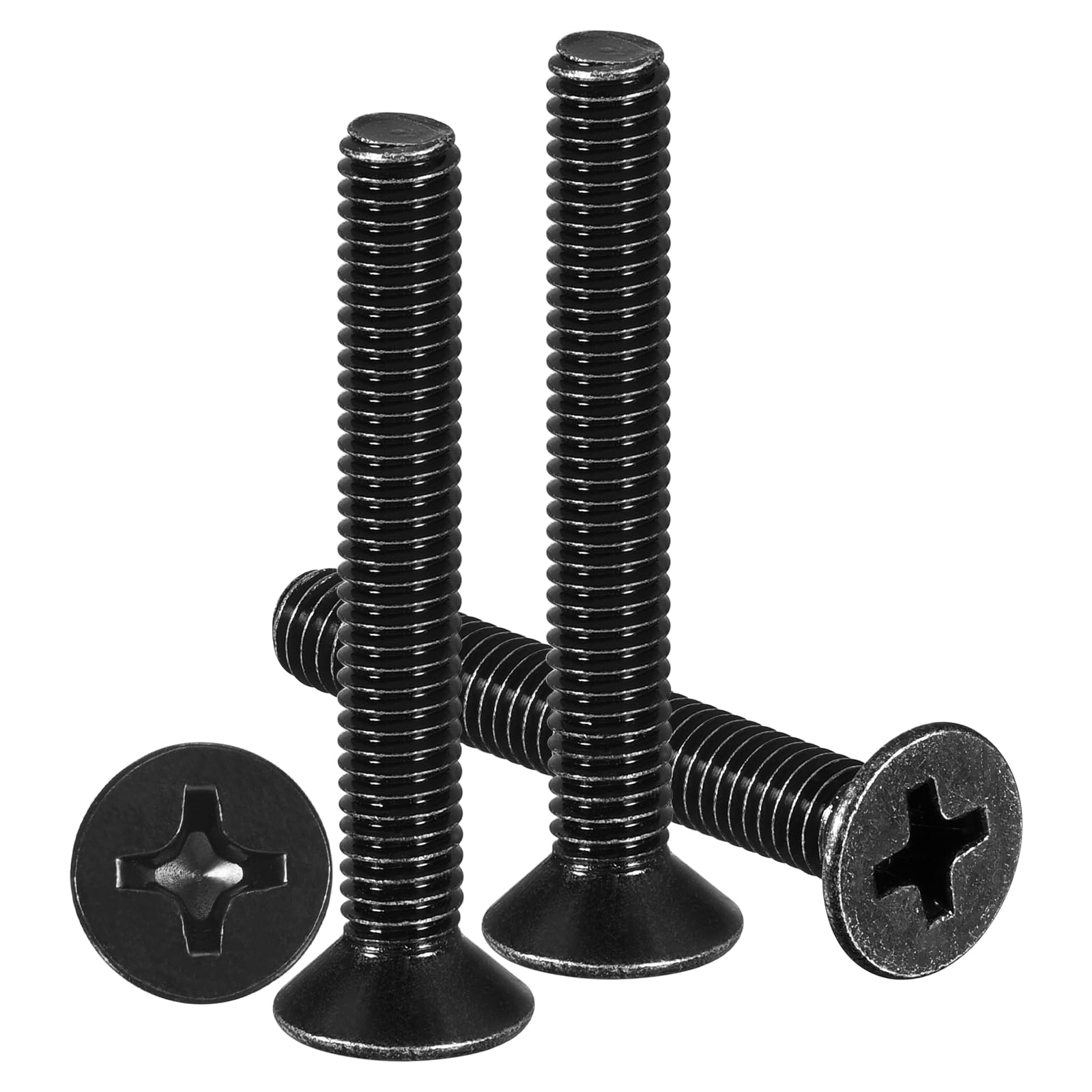 METALLIXITY Phillips Flat Head Machine Screws Bolts (M3-0.5x20) 50Pcs, Stainless Steel 304 Countersunk Cross Screws - for Household Indoor Maintenance Installment DIY, Black