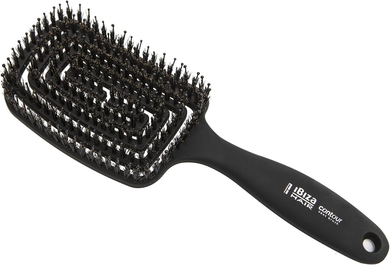 Contour Vent Detangling Brush with Boar/Nylon Ball Tip Bristles | Geometrical Design Contours to the Shape of the Head for Damage Free Detangling | Waterproof & Heat Resistant