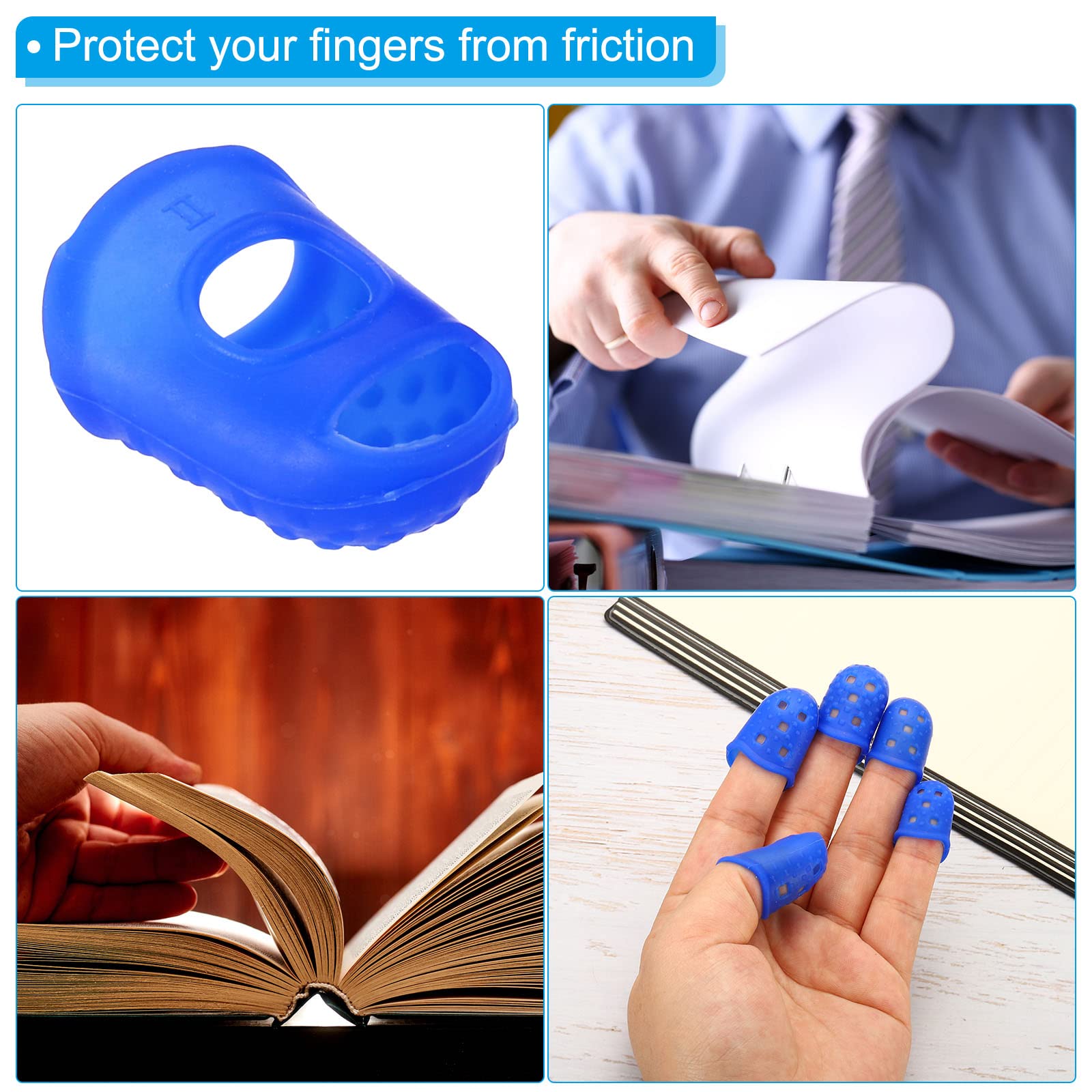 PATIKIL 20 Protège-Doigts Silicone 5 Tailles (XS à XL) - Bleu Ciel, Anti-dérapant, Respirant, Pour Guitare, Couture, Comptage, Bureau