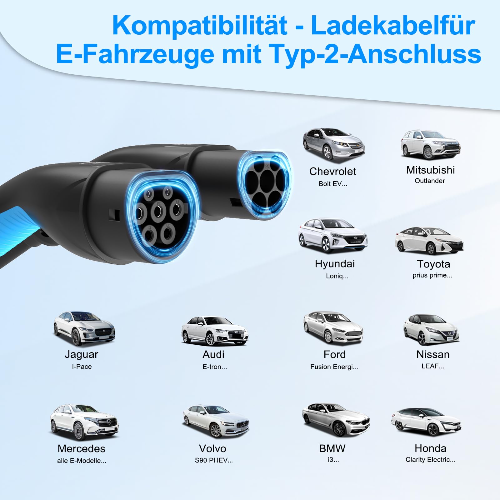 EVPEIWE EV-oplaadkabel type 2 Schuko [3,68kW | 6-16A | 8M
