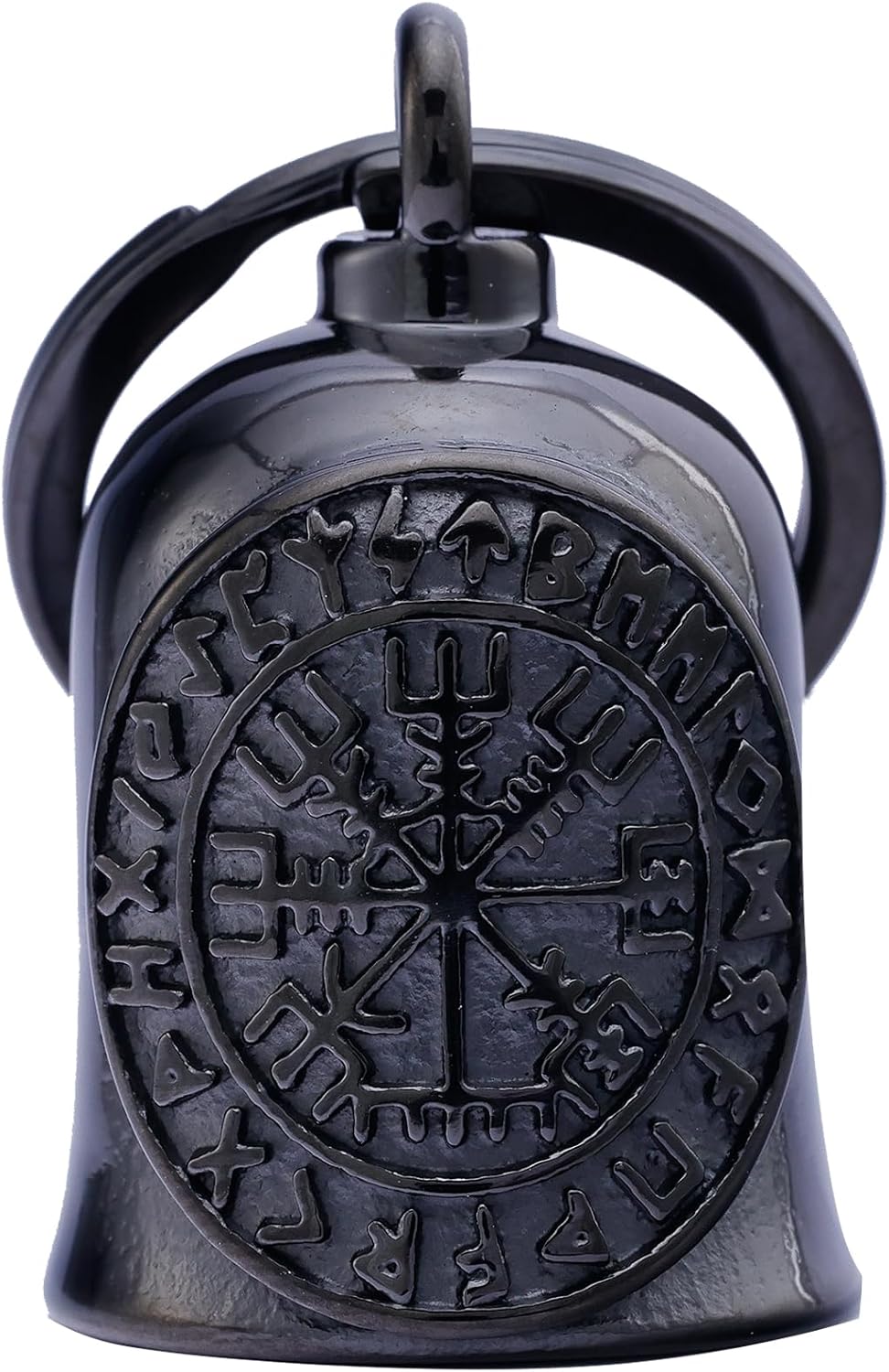 Motorcycle Viking Bell - Motorcycle Angel Bell for Men and Women, Motorcycle Accessories (Black Silver)