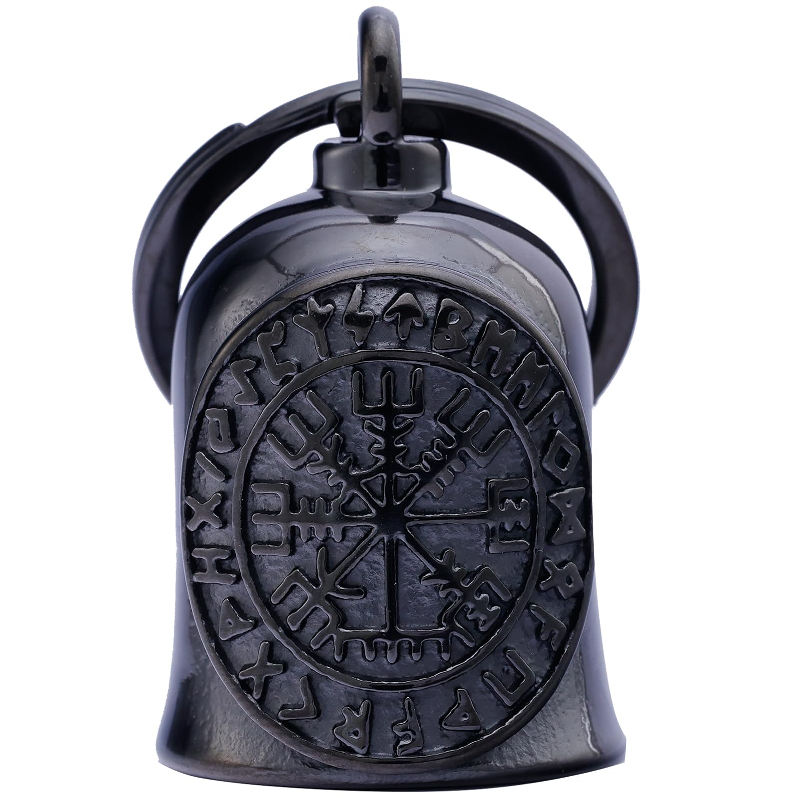 Motorcycle Viking Bell - Motorcycle Angel Bell for Men and Women, Motorcycle Accessories (Black Silver)