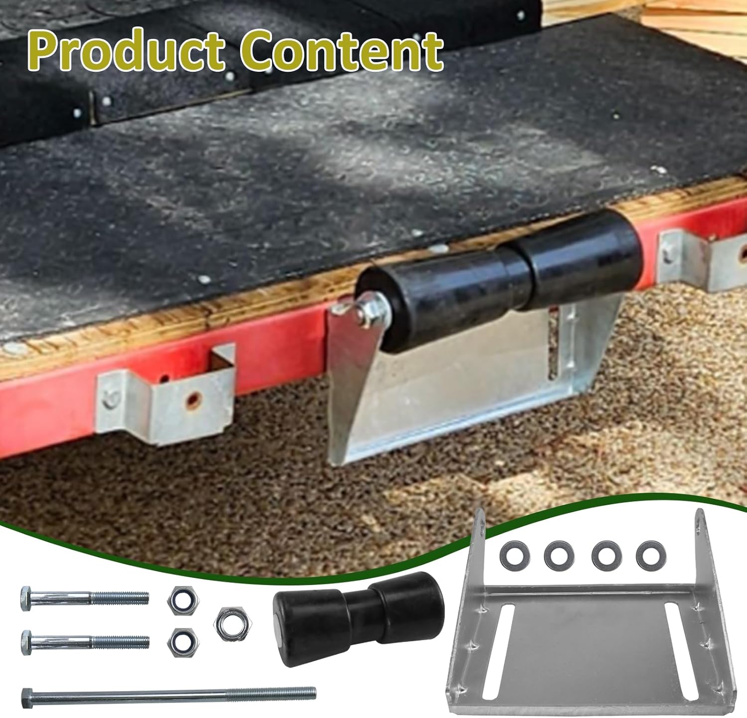 8" Boat Trailer Keel Roller with Bracket Compatible with Boat Trailer Adjustable Galvanized Steel Keel Roller Assembly Kit