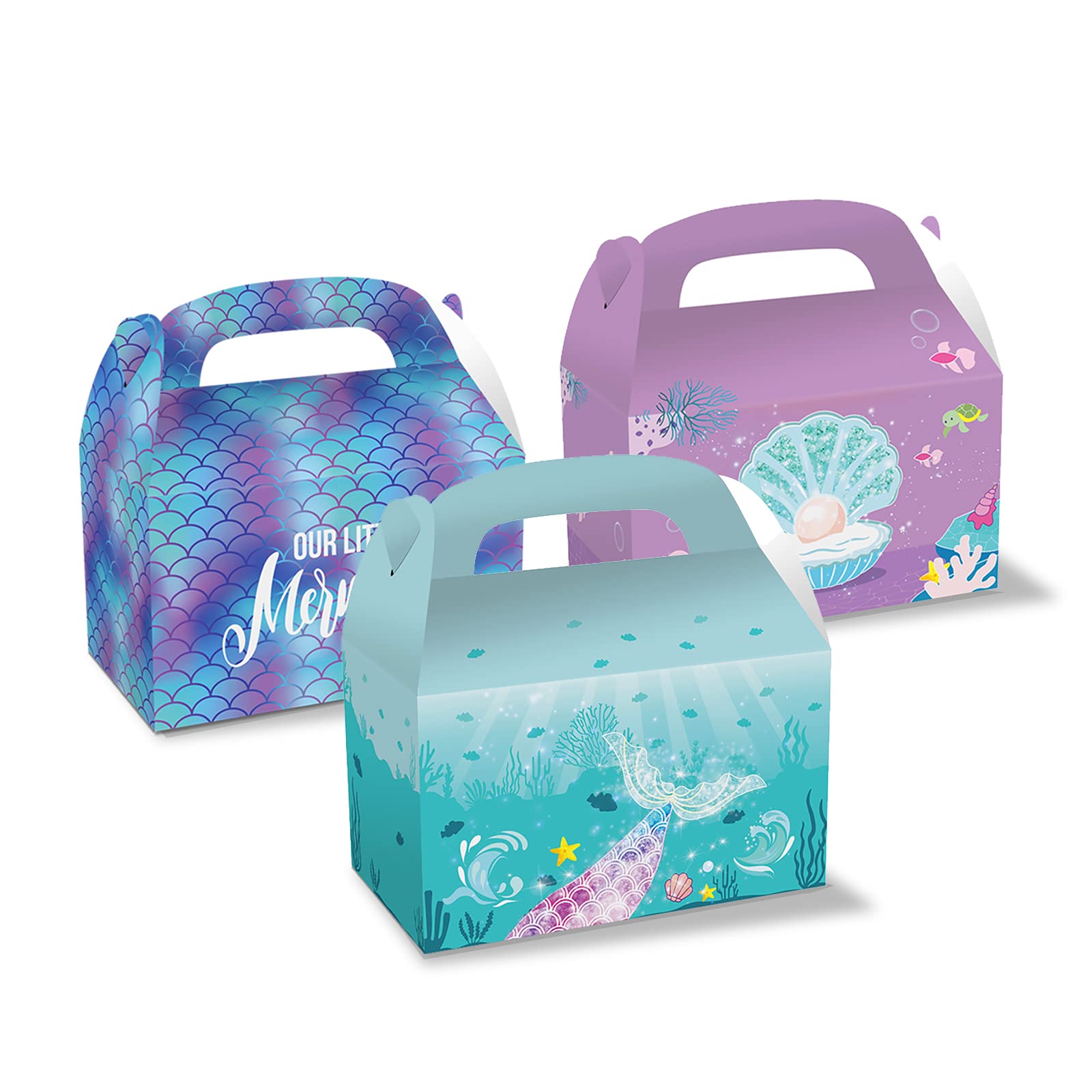 Snapklik.com : NA 12 PCS Memaid Party Favors Boxes Mermaid Birthday ...