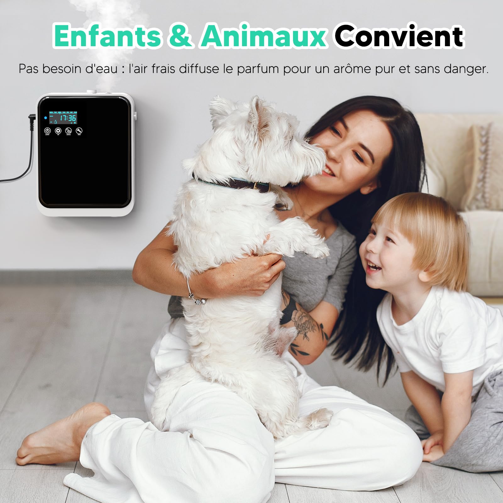 Diffuseur Huiles Essentielles avec APP Intelligente,240ml, Couvre 1500ft² | Diffuseur de Parfum Electrique sans Eau, Defuser avec 80ml d'huile Essentielle pour Maisons, Chambres, Bureaux, Spas, Hôtels