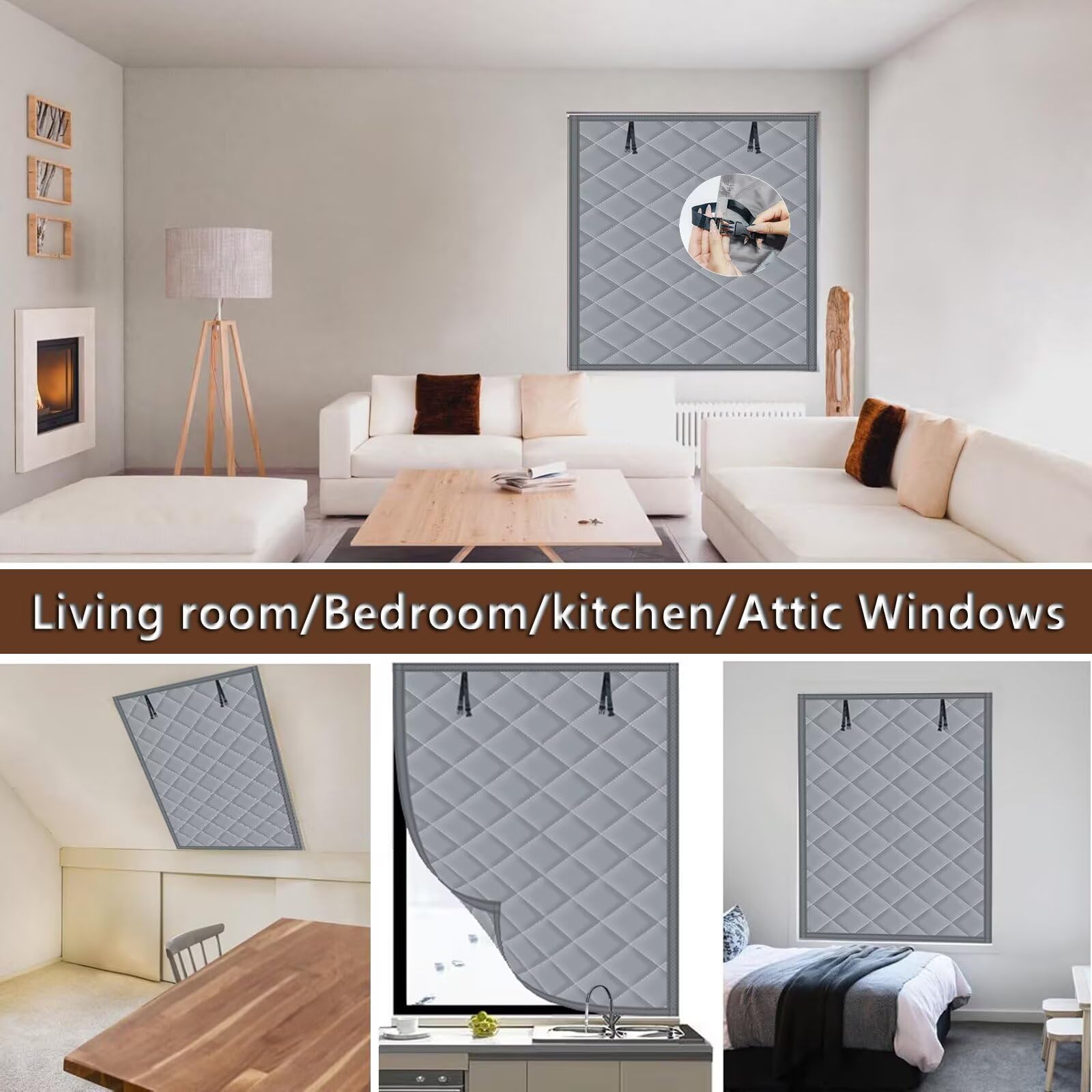 Augblinds Window Insulation Kit, Curtain Size 62 Inch X 38 Inch