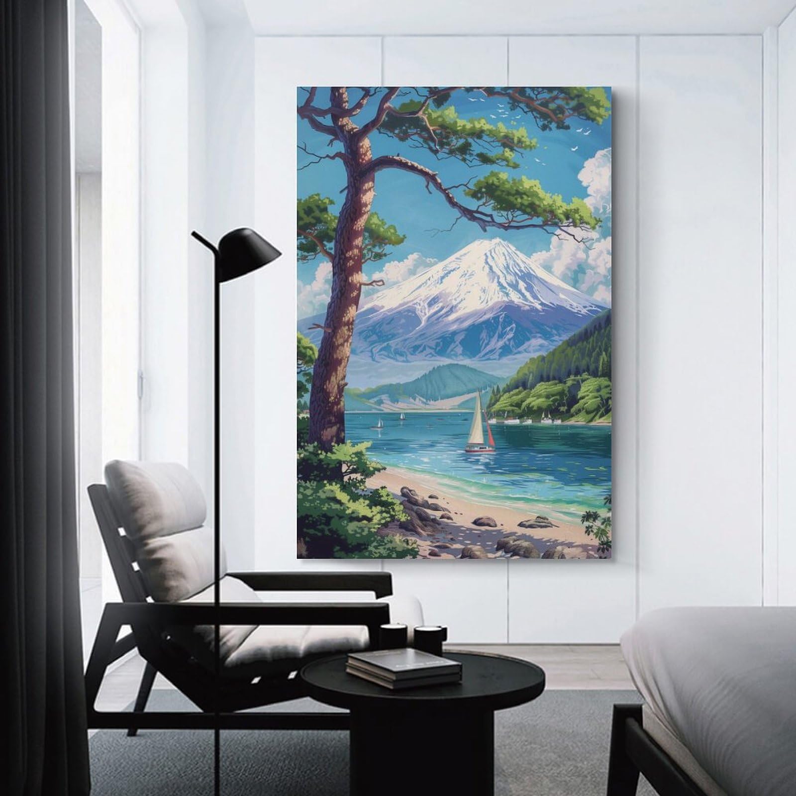 Junmoney Unframe-Mount Fuji In Japan Canvas Wall Decor Mount Fuji In Japan, 24X36inch(60X90cm), For Living Room, Bedroom, Office Or Hallway, Decorative Artwork With Broad Appeal