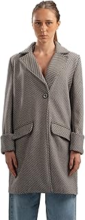 ASTK Womens Striped Wool Wool Blend Coat
