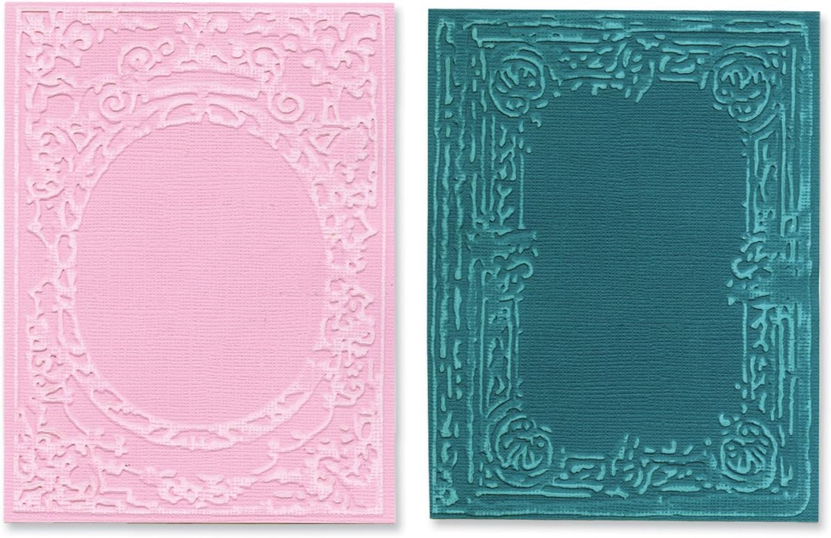 Sizzix Texture Fades A2 Embossing Folders by Tim Holtz, Book Covers, 2-Pack