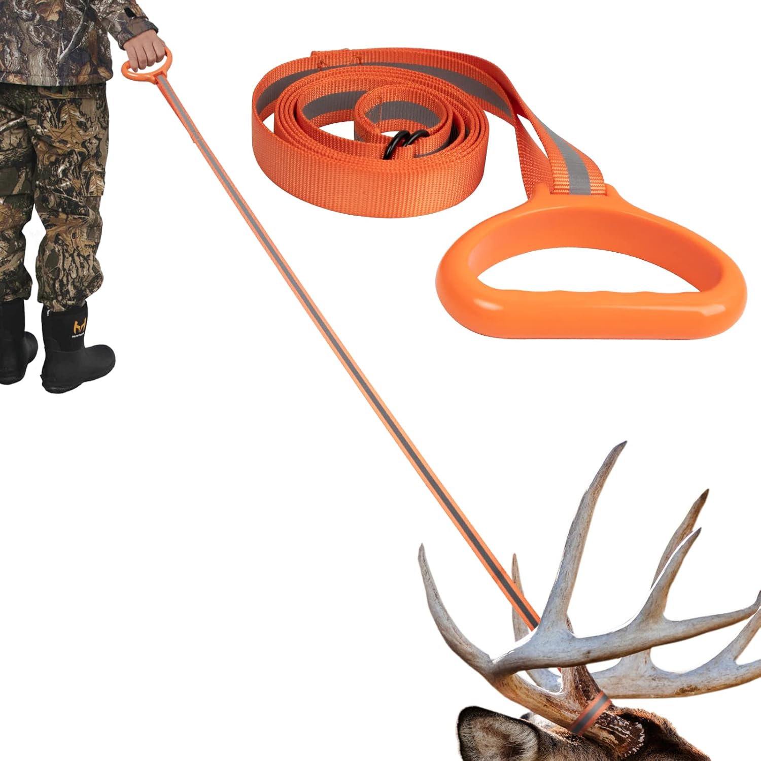 Hunthor 6.3ft Deer Drag Rope with Handle for Hunting Gear