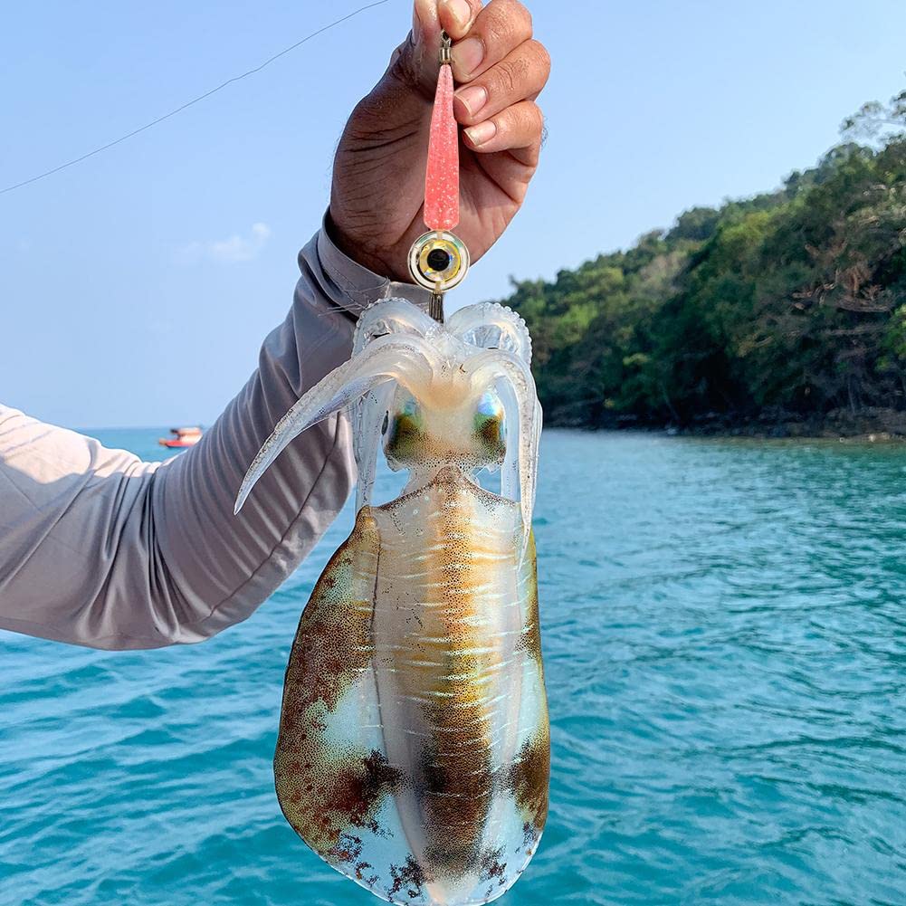 Lampada subacquea a LED for pesci con calamari e polpo da pesca (rosa)