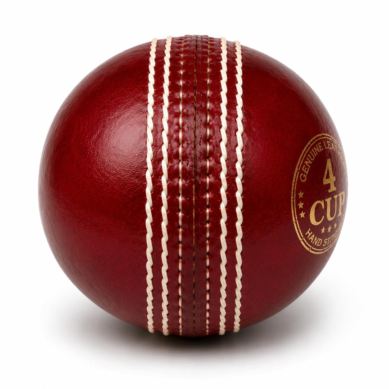 High Bounce Red Cricket Leather Ball | Official Match Weight 156g | Premium Cork Core Technology-image-20