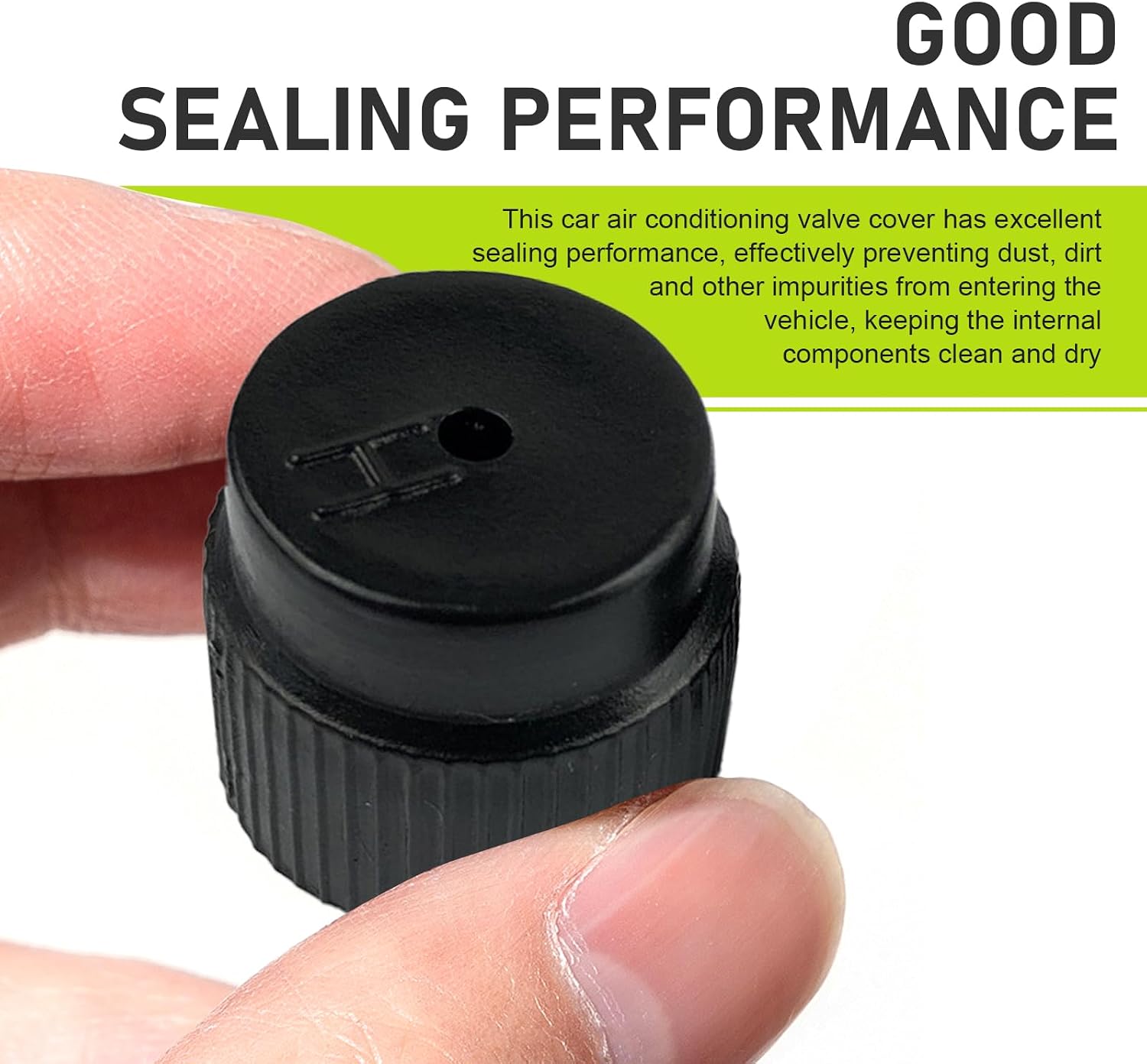 10 PCS Car Air Conditioning Valve Cap, AC 0.62 "/ 16 mm High Pressure & 0.51 "/ 13 mm Low Pressure Valve Caps, Leakproof AC System Charging Port Protection Covers, for Cars (Black)