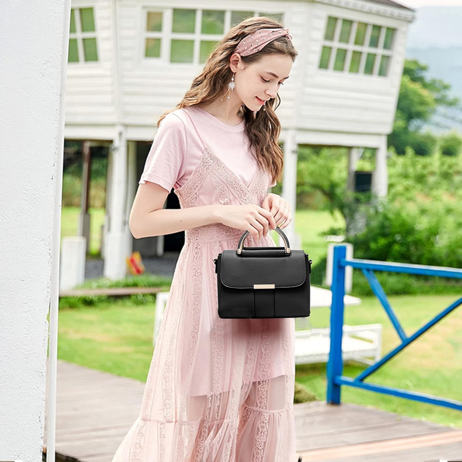 PORRASSO Fashion Shoulder Bag Women Handbag Top-Handle Bag Crossbody Bag Leather - Image 7