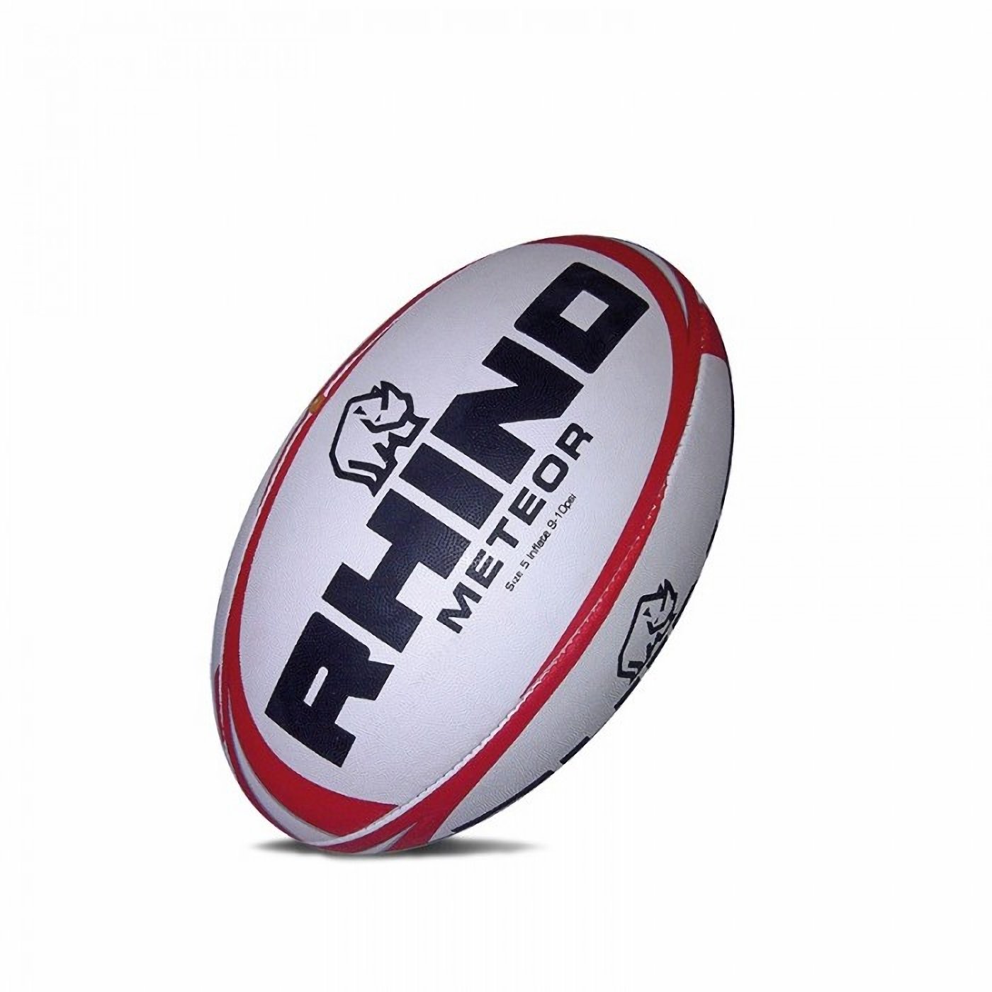 Rhino Meteor Superior Match Rugby Ball (Size 5) (White)