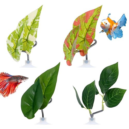4 PCS Plastic Adjustable Bettas Hammock, Betta Leaf Hammock, Betta