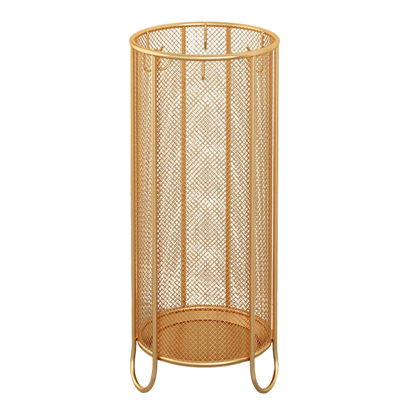 Porte-parapluie avec bac récupérateur d'eau doré pour l'entrée