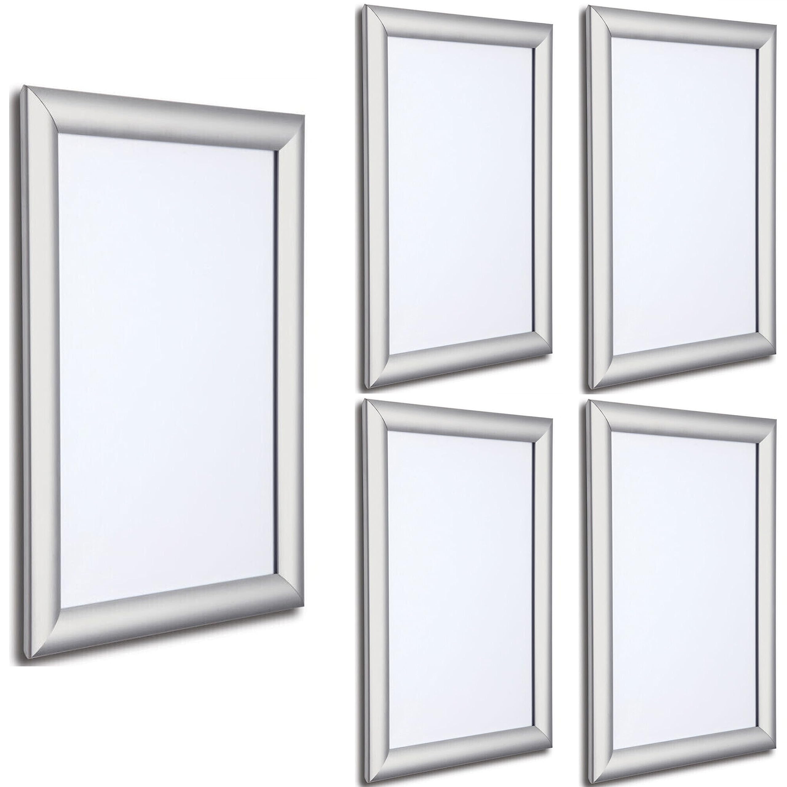 Pack OF 5. A5 Snap Frame – Silver 25mm Frame with Mitred Corners - size – 148mm x 210mm…