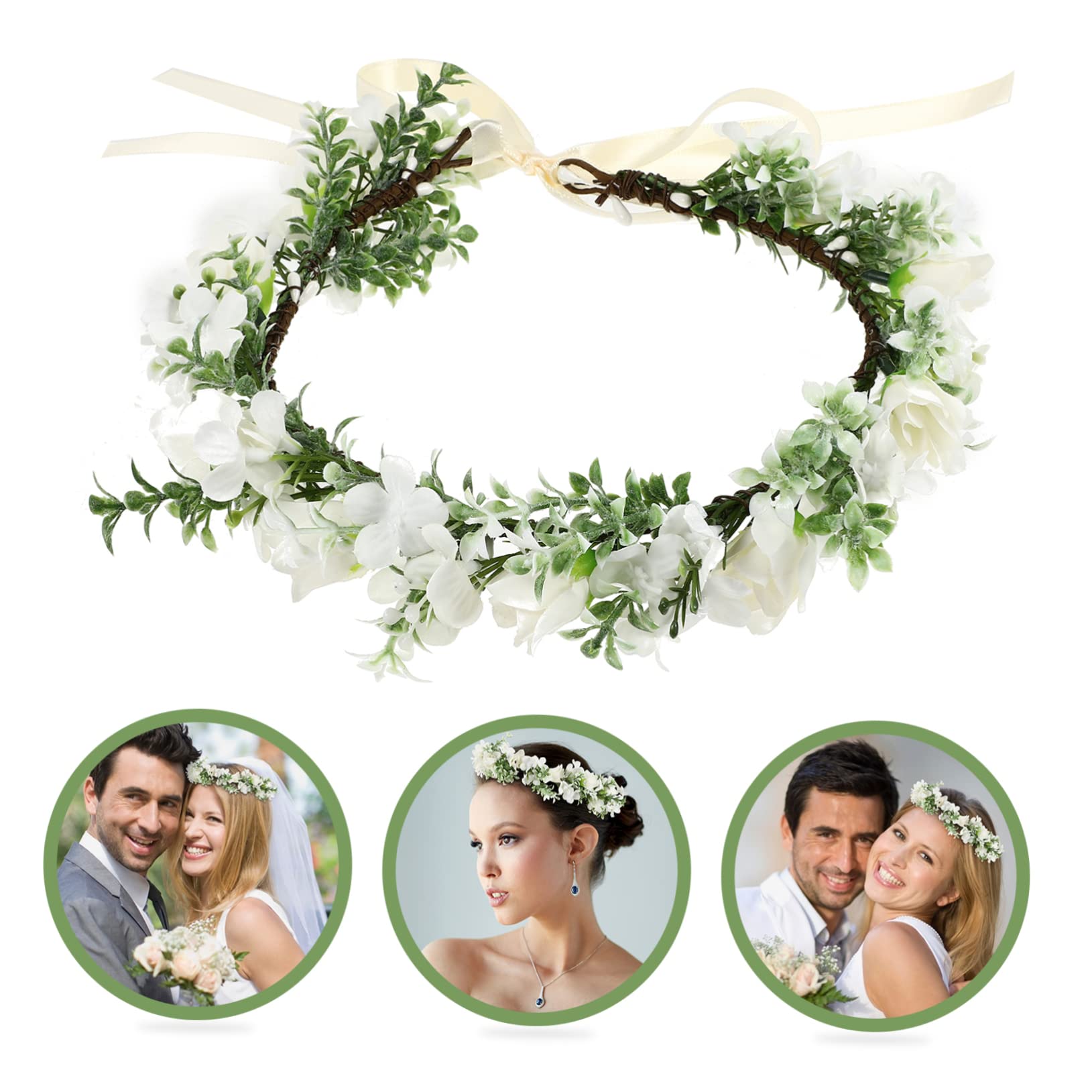 FRCOLOR 4stücke Blumenkranz Für Damen Eleganter Haarschmuck Mit Verstellbarem Design Für Hochzeiten Abschlussfeiern Und Besondere Anlässe Mit Künstlichen Rosen
