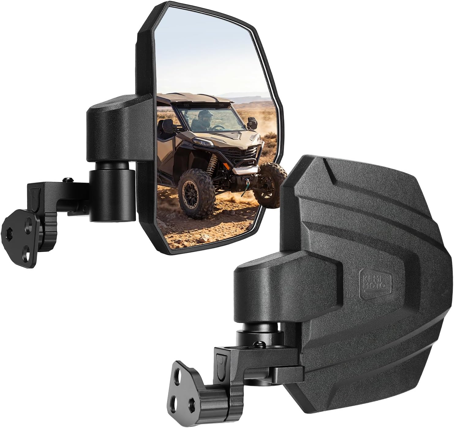 KEMIMOTO UTV Side Mirrors Larger View Compatible with Polaris RZR XP 1000/4 1000 Zforce 950 CFMOTO Uforce 500 800 ZFORCE 500 800 Hisun UTV Mirrors Accessories Multi-Adjustment A-Pillar Factory Mount