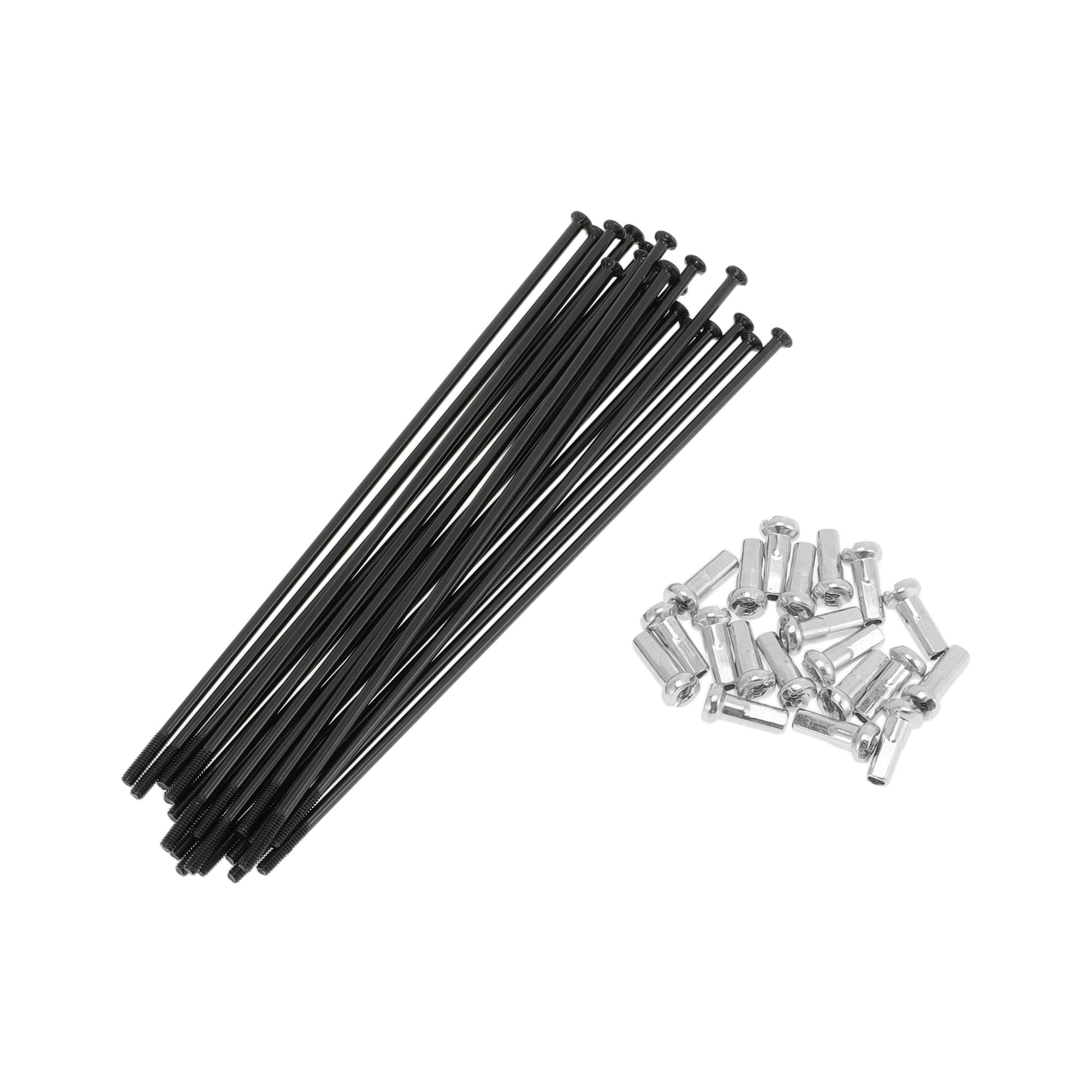 Motoforti 20 Set 14G Straight Pull Bicycle Spokes 114mm Straight Pull Bike Wheel Spokes Carbon Steel Black — image 1