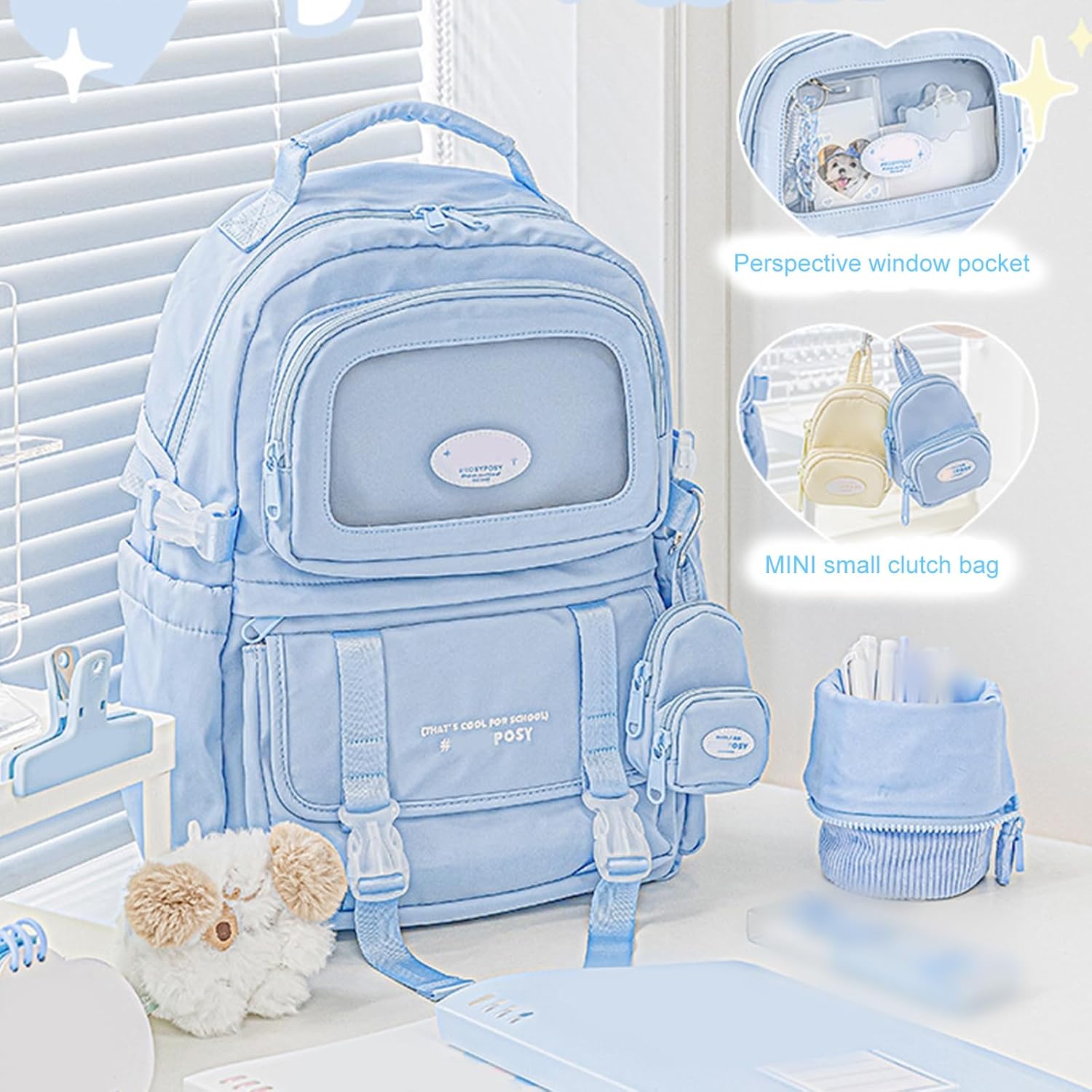 [Xanorrg] ITAバッグバックパック透明ピンスクールコンサート用の挿入物付きアニメサッチェルハンドバッグインサート付きピン