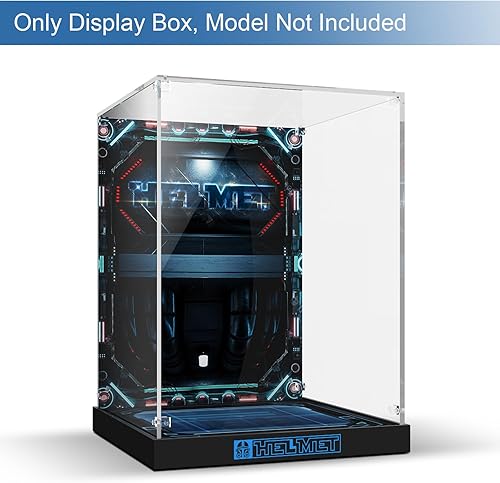 Miniatura 2 de Vitrina de acrílico para Lego Star Wars 75349 Captain Rex Helmet o 75350 Clone Commander Cody Helmet, caja transparente Placa acrílica con base y