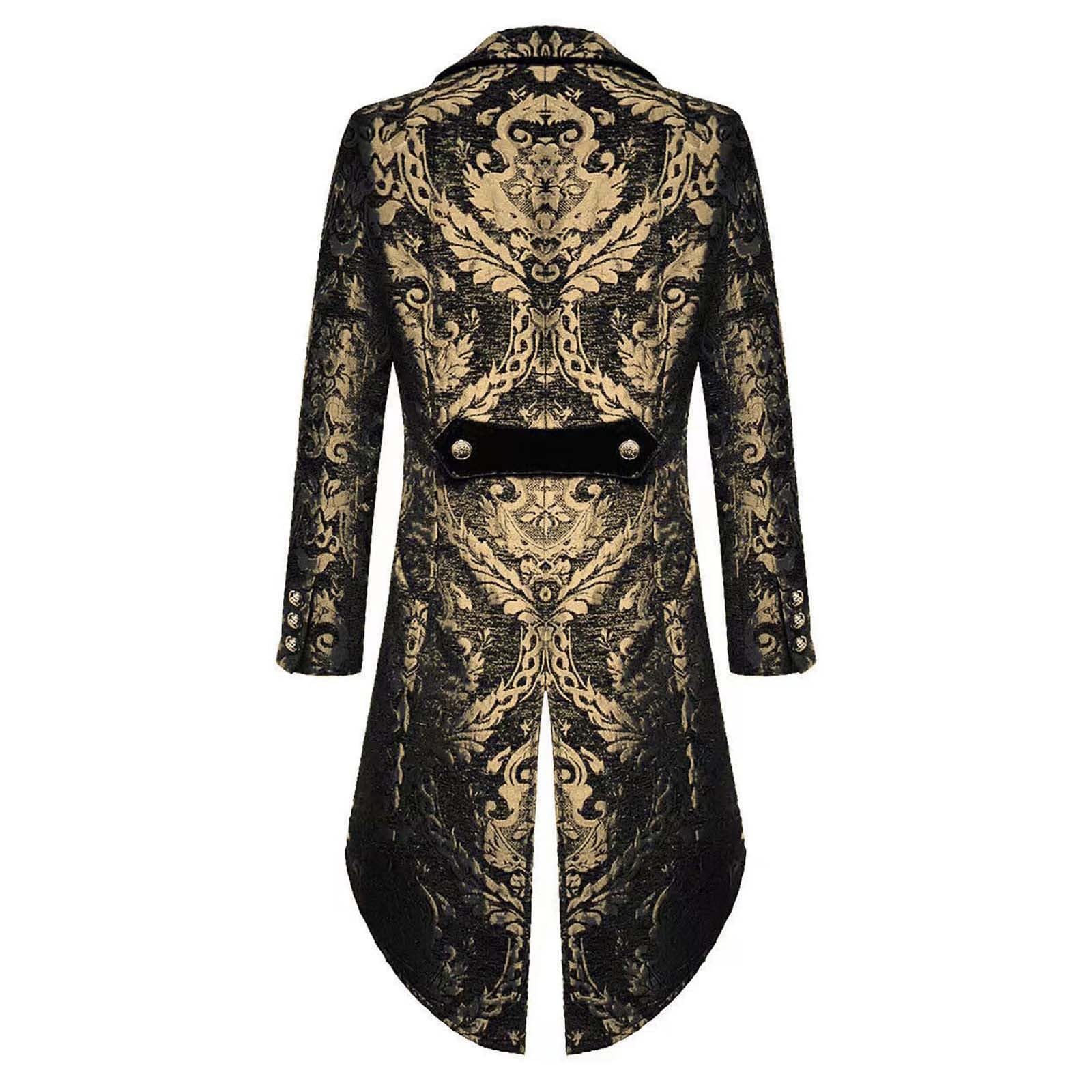 Veste Steampunk Vintage Gothique Médiévale pour Homme Veste Costume en Queue De Pie Longue Steampunk Uniforme Cosplay Tailcoat pour Hommes Costume Party Outwear Partie Vêtements De Smoking