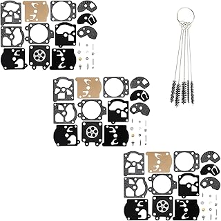 QAZAKY Pack of 3 Carburetor Diaphragm Gasket Rebuild Repair Kit Compatible with K10-WAT WA WT Series 2-Cycle String Trimmer Leaf Blower Chainsaw Poulan Ryobi Ryan IDC Homelite Toro Weedeater Craftsman