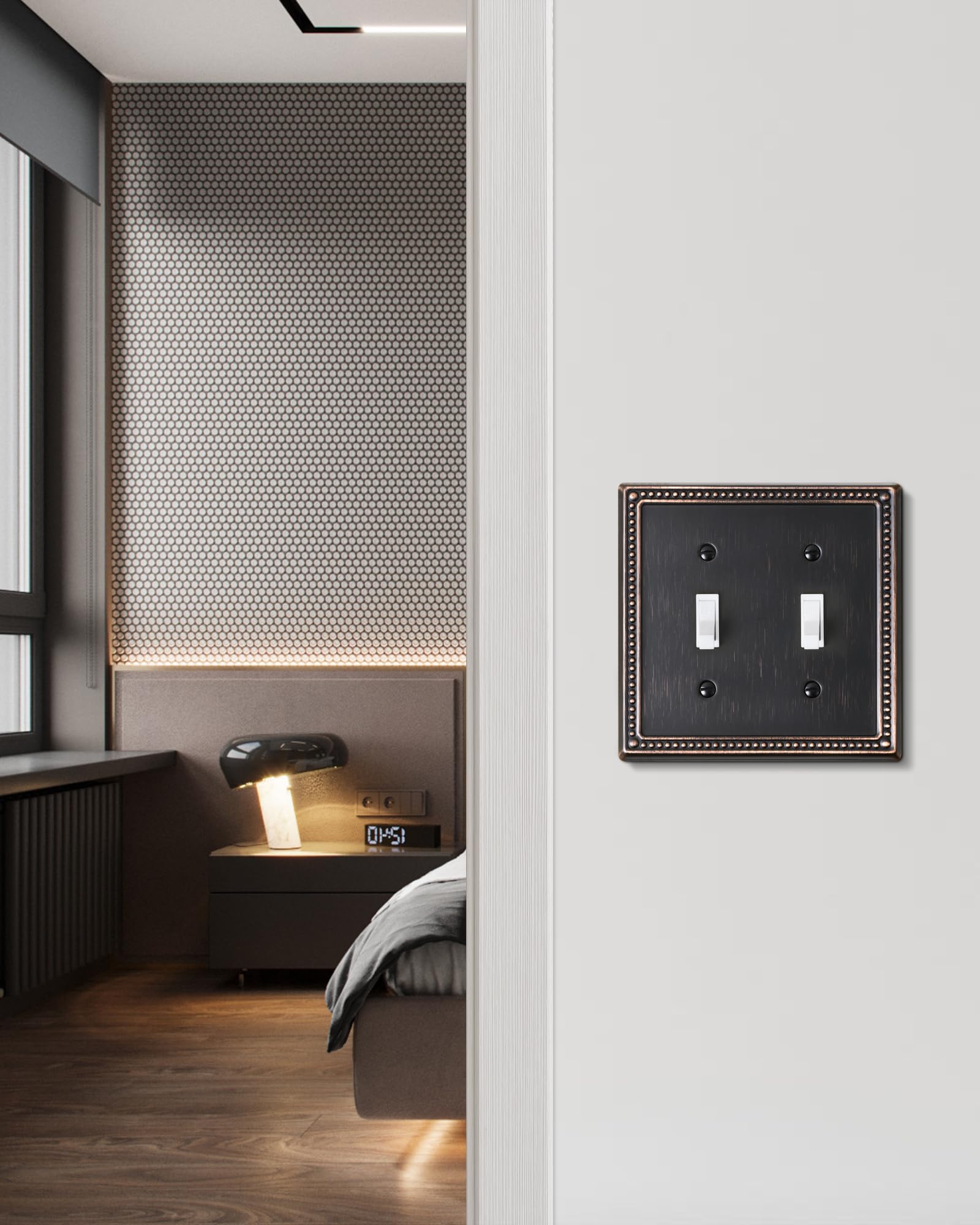 Legrand Celiane Interrupteur Vintage Noyer/Laiton - Double Bascule