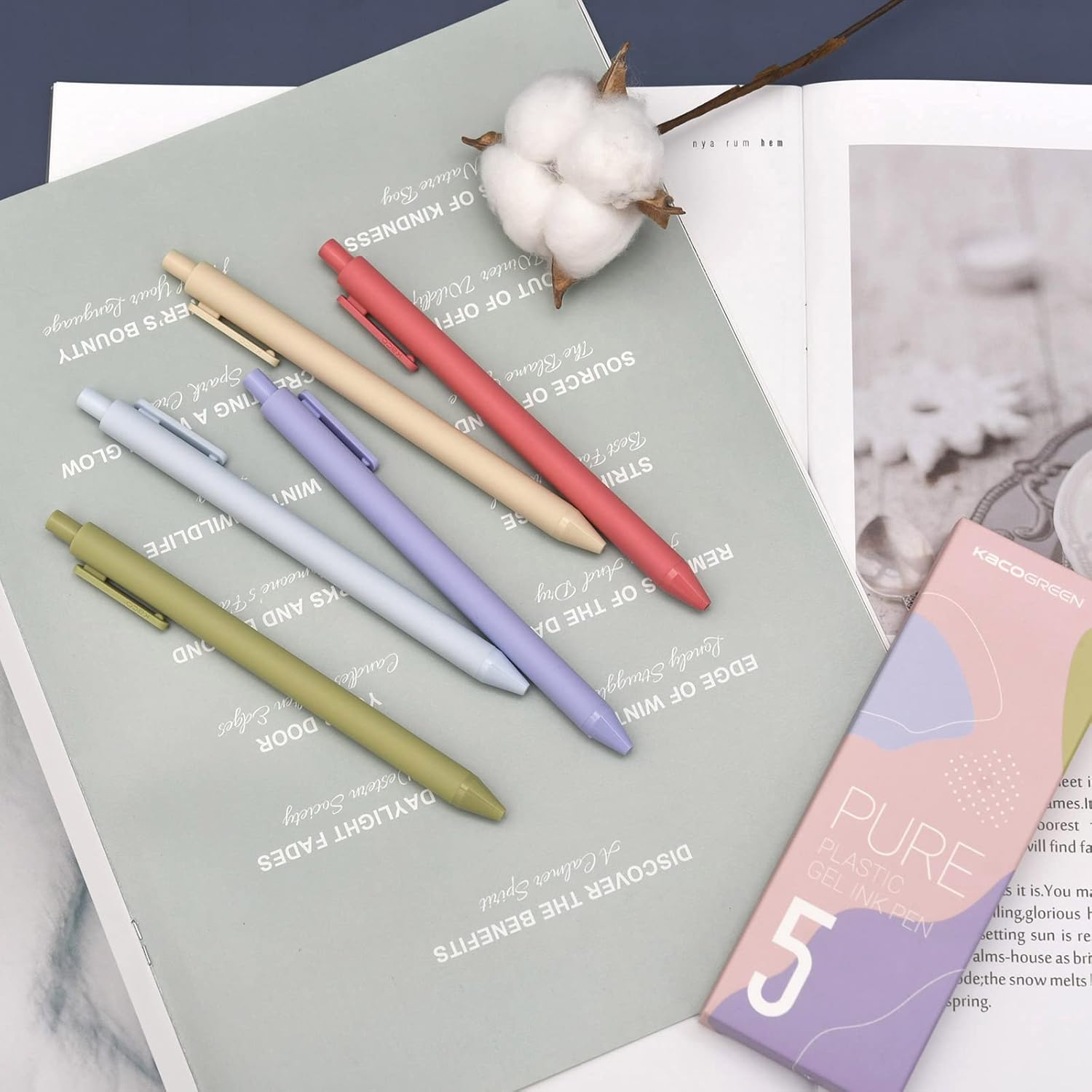 Pieces Colored Ink Pens Retractable Cute Pens for Note Taking 0.5mm