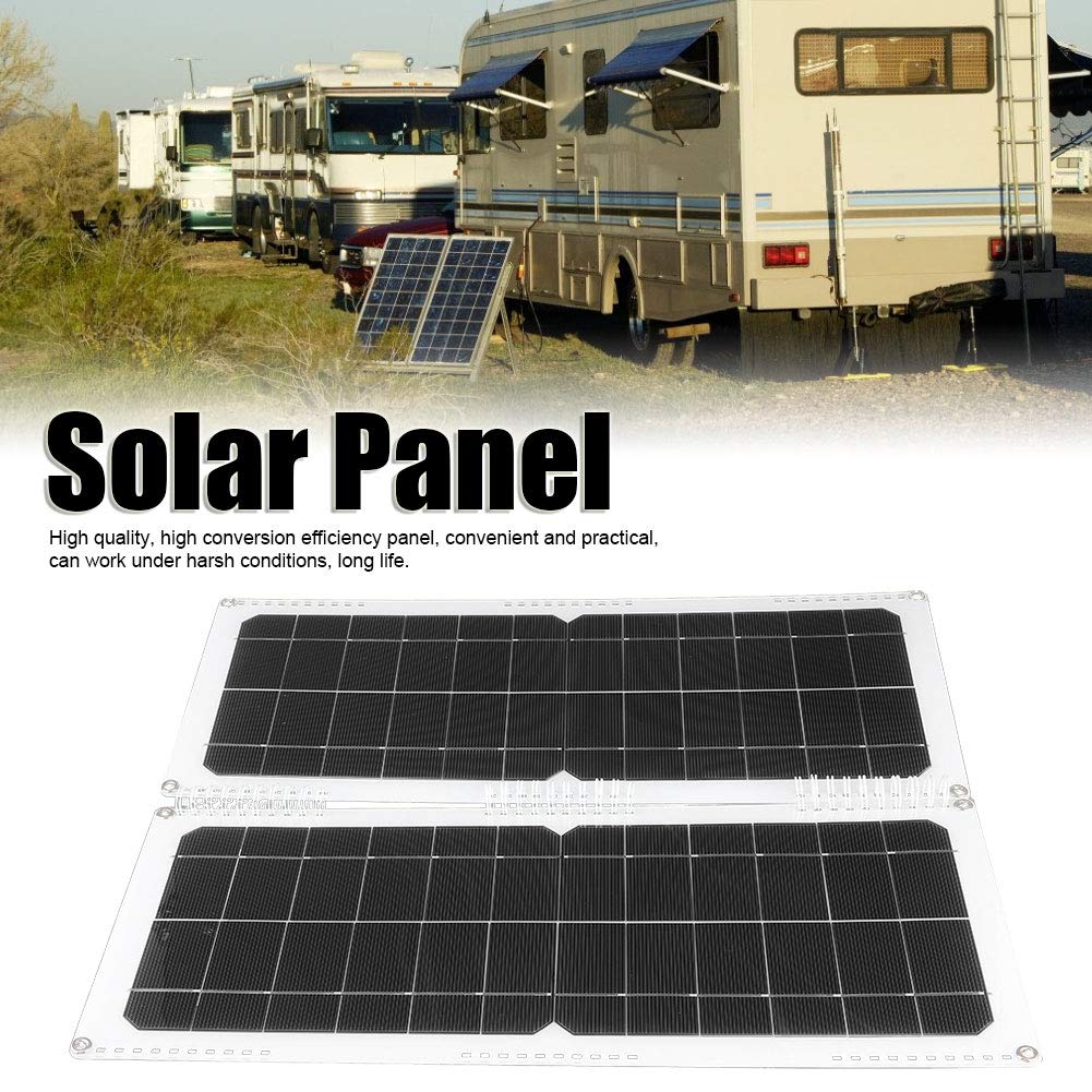 Qcwwy Pannello Solare Portatile 20W 12V, Caricatore Monocristallino | Uscita USB 5V per batteria marina da campeggio RV