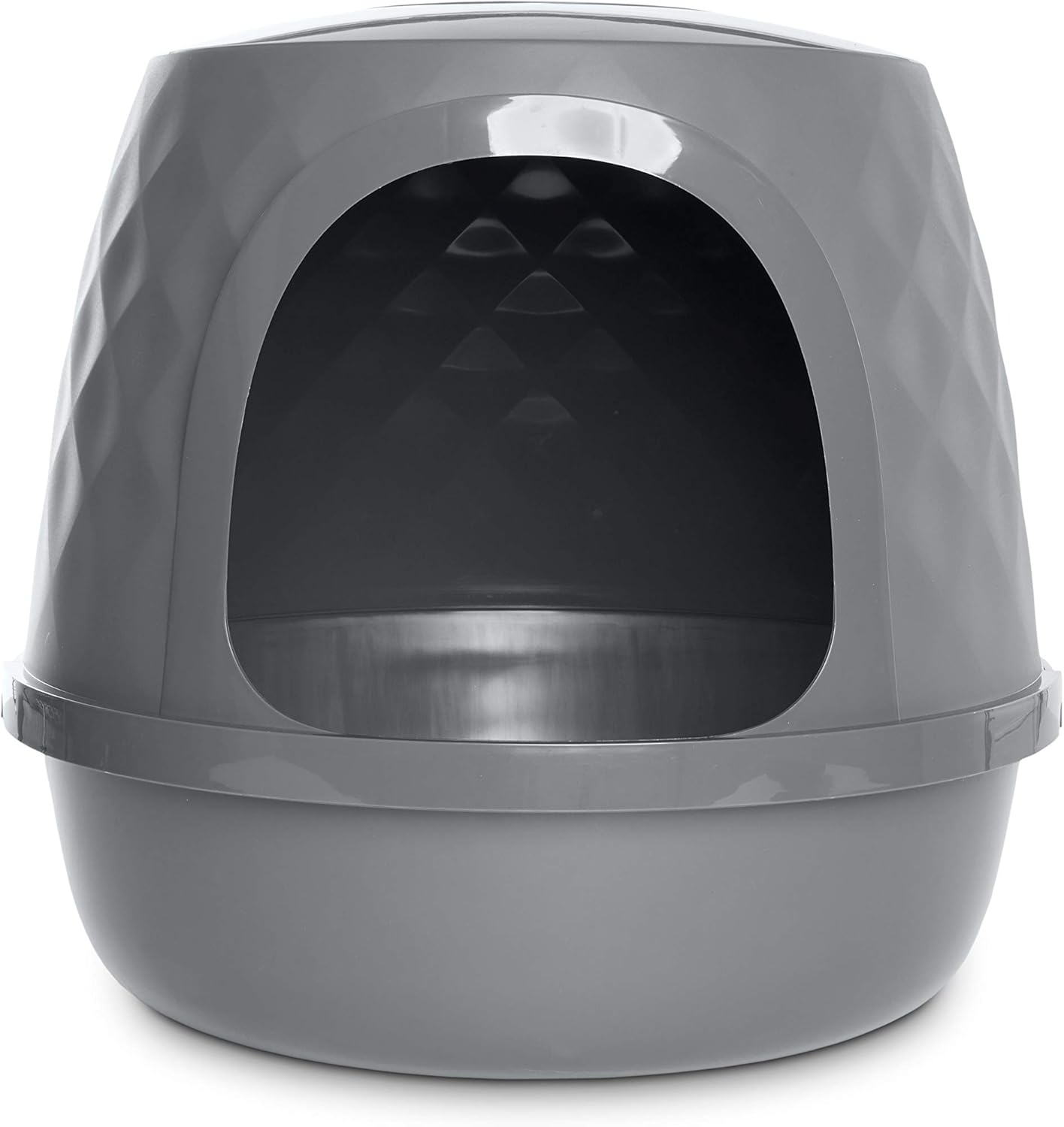 Petco Brand - So Phresh Geometric Covered Cat Litter Box, Regular, Grey : Pet Supplies