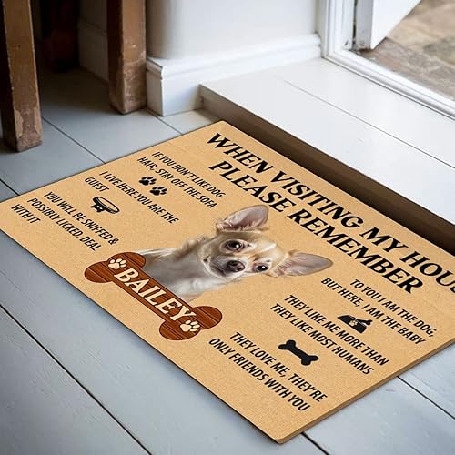 Miniatura 2 de Tapete personalizado para perros chihuahua, cuando visites mi casa, por favor, recuerda, regalos divertidos para dueños de mascotas, amantes de los