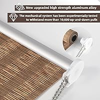 Vista 2 de Persianas enrollables, cortinas enrollables con filtro de luz, persianas enrollables para el hogar, fáciles de instalar (café, 35 pulgadas)