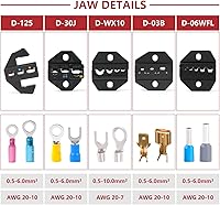 Vista 2 de Delgada Juego de herramientas de crimpado de trinquete, 6 piezas de mordazas intercambiables con bolsa de transporte de destornillador, alicates