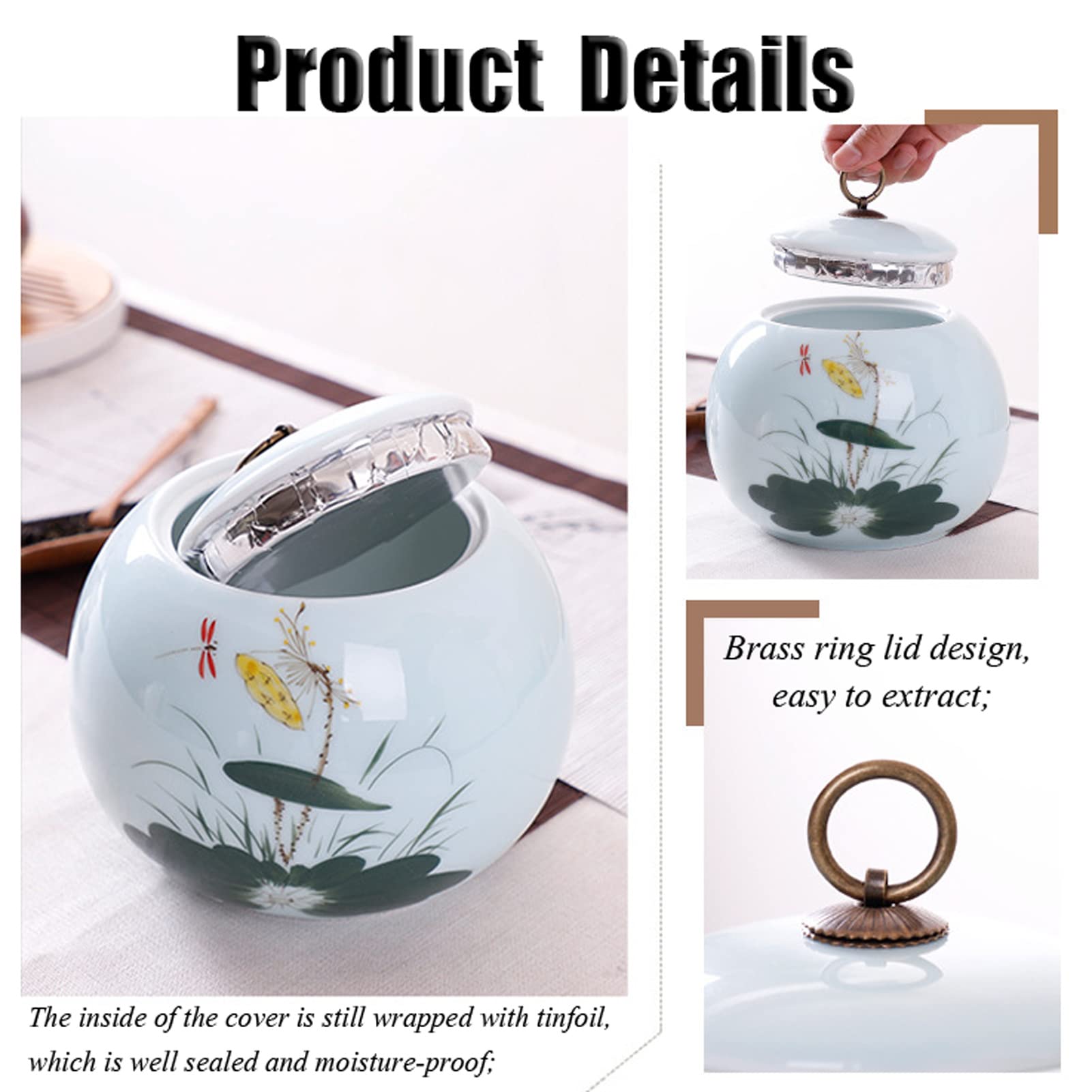 Urny, Ceramiczna urna na prochy z ręcznie malowanym wzorem krajobrazu –(Bamboo)
