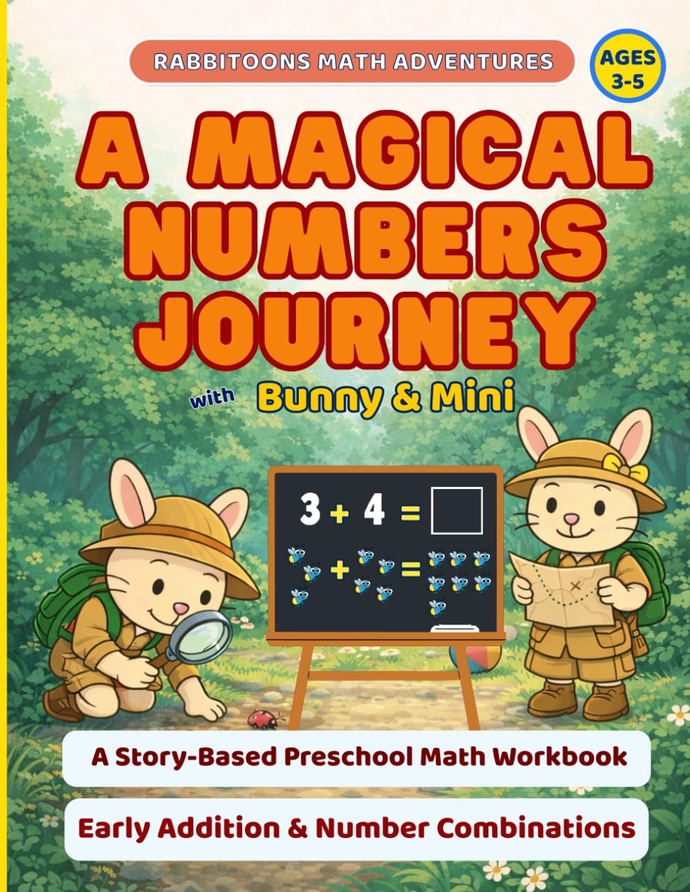 A Magical Numbers Journey with Bunny and Mini: Story-Based Preschool Math Workbook Ages 3–5 to Build Early Number Skills, Counting & First Addition (Rabbitoons Math Adventures)