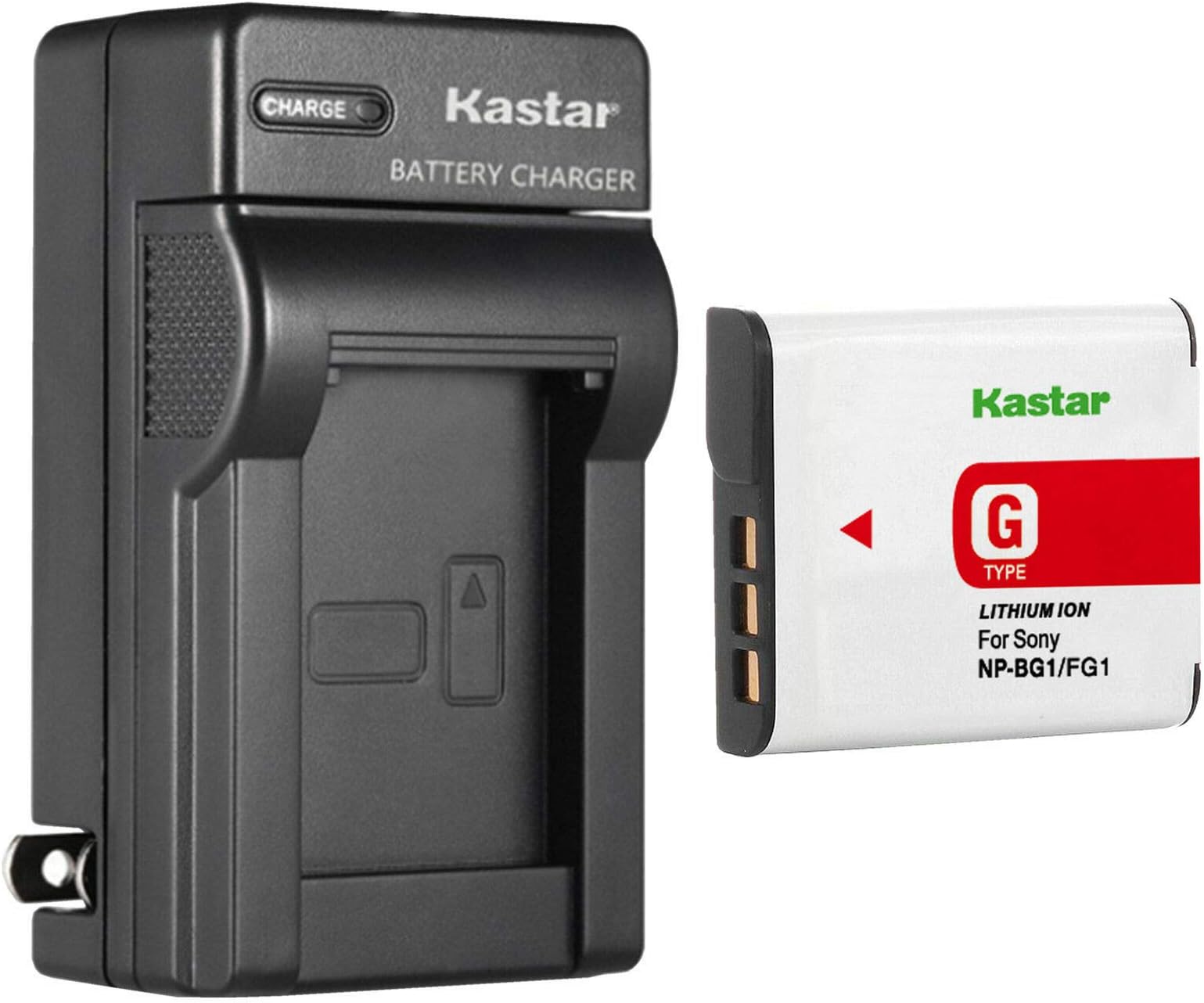 Kastar 1-Pack NP-BG1 Battery and AC Wall Charger Replacement for Sony Cyber-Shot DSC-W215, W220, W230, W270, W275, W290