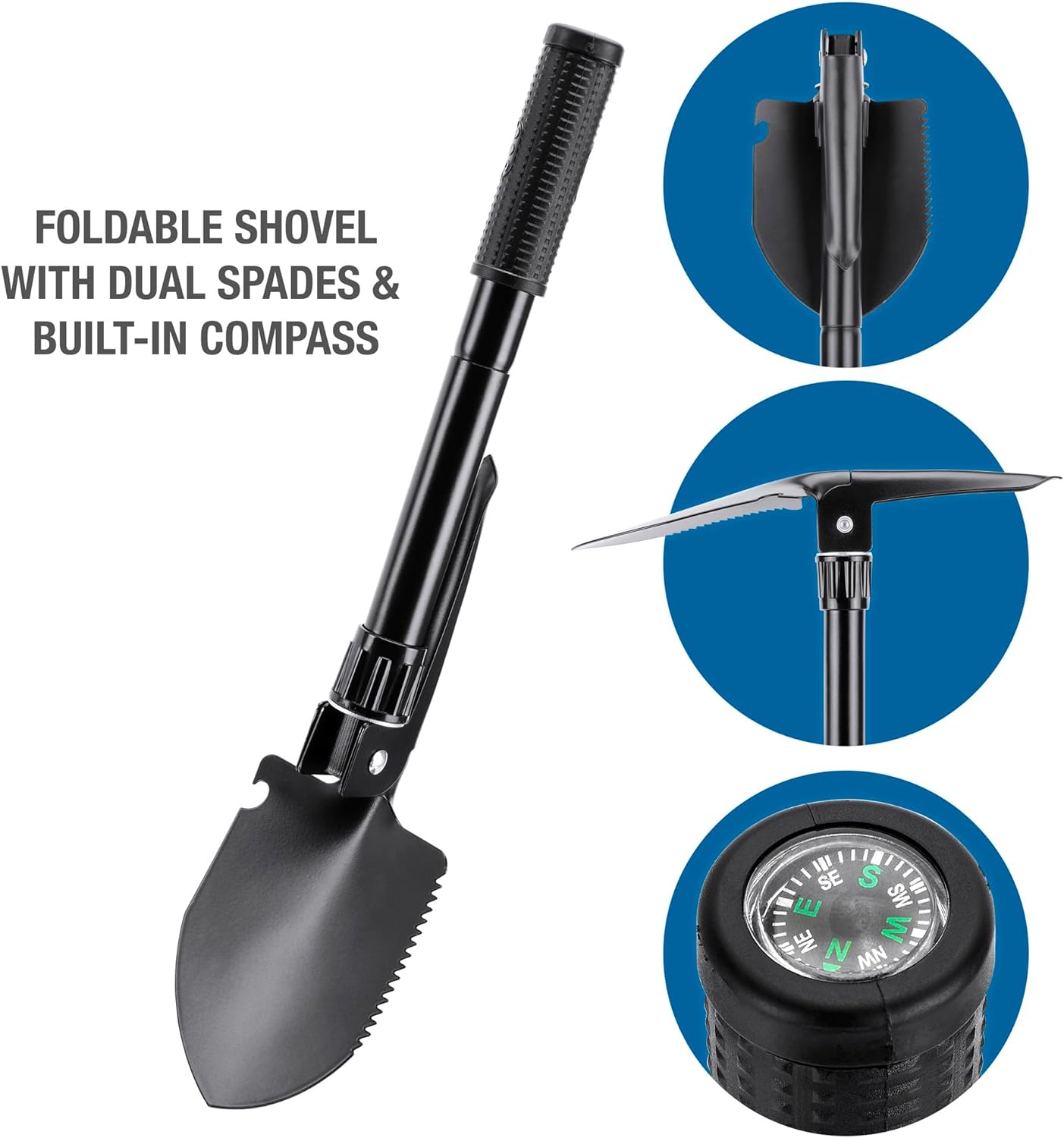Winbest Sharp-200 Professional Metal Detector Field Kit with Submergible Search Coil, Heanphone, Folding Shovel with Compass, Carrying Case