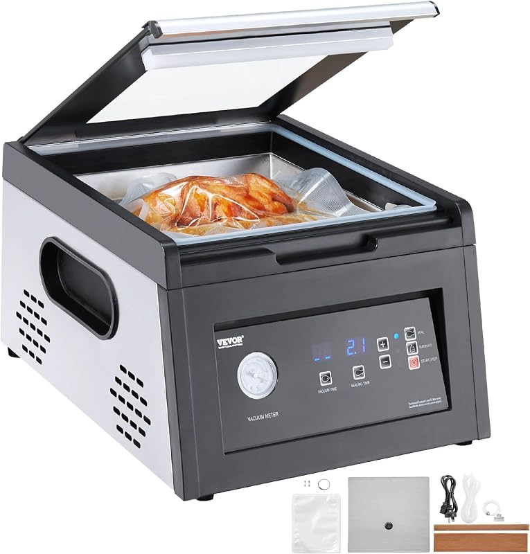 VEVOR Chamber Vacuum Sealer, 380W Pump Power, Sealing Bag Packing Machine | for Wet Foods, Meat, Compact Design with 11.5 inch Sealing Length, Ideal Commercial Sealer for Professional and Home Use