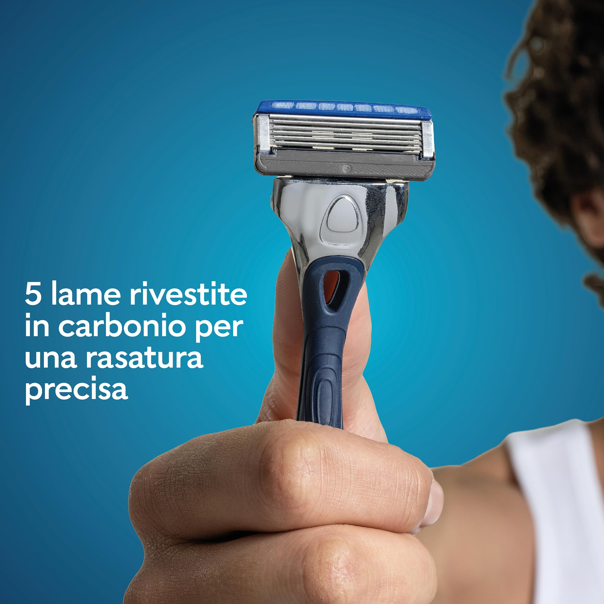 Wilkinson Sword Hydro 5, rasoio da uomo ad azione idratante con lame rivestite in carbonio, manico + 1 ricarica