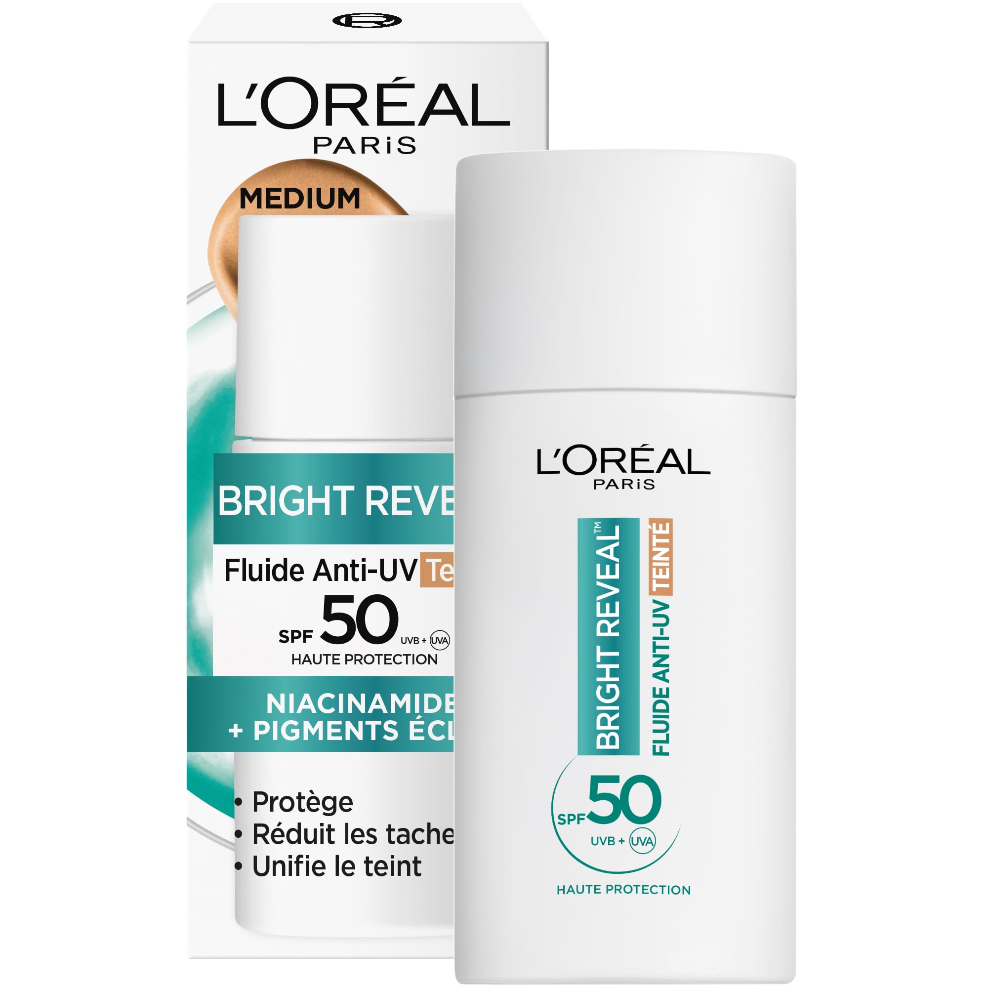 L'Oréal Paris Bright Reveal Fluid Anti-UV SPF 50 Medium Niacinamide 50ml