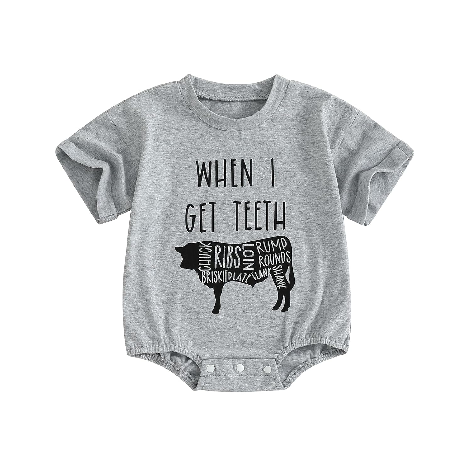 WZTYYDS Newborn Baby Boy Girl Bubble Romper Short Sleeve Oversized Letters Graphic Bodysuit One Piece Neutral Summer Clothes