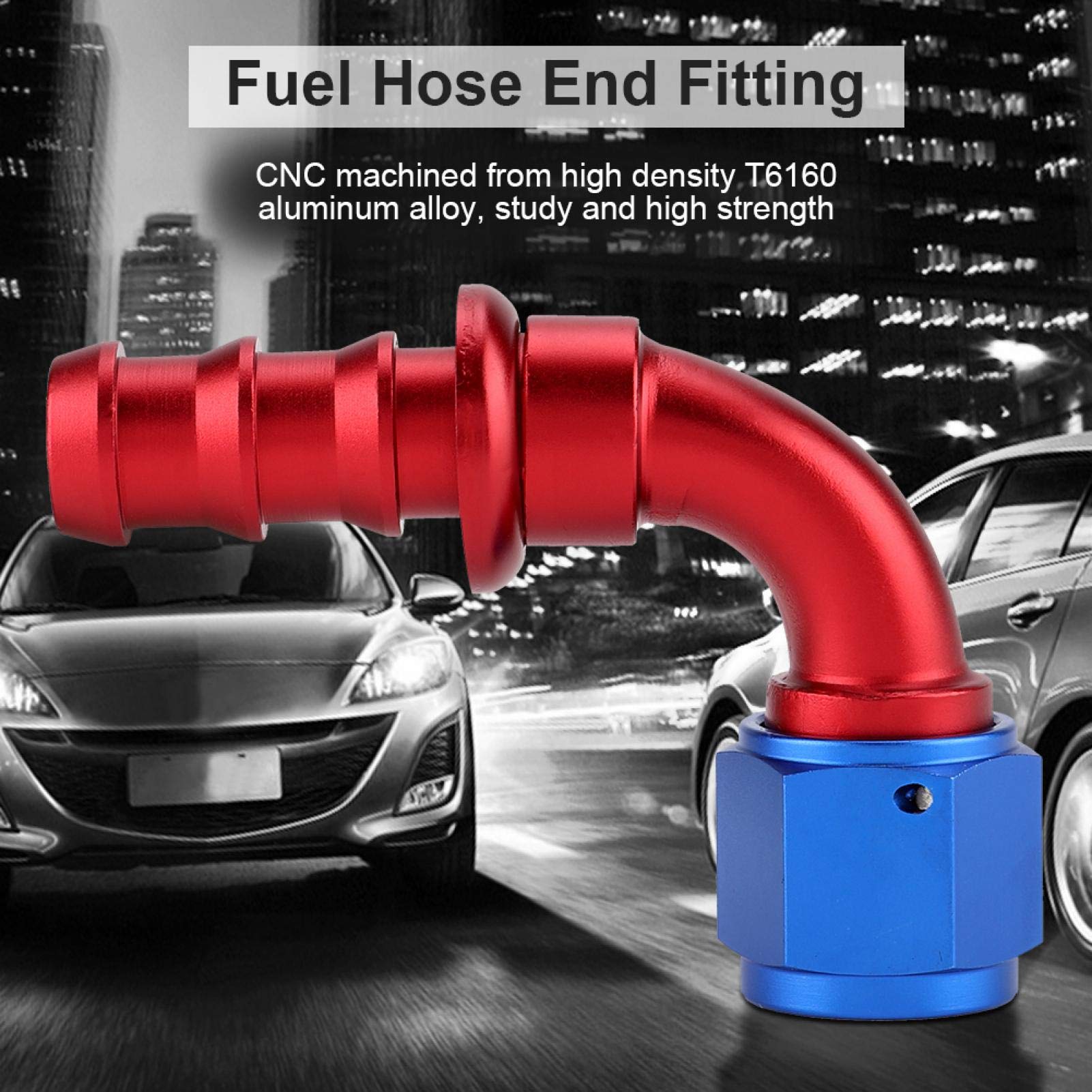 Raccord Carburant AN10 Droit, à Verrouillage Par Rotation - Alliage Aluminium Anodisé Bleu/rouge, Pour Tuyaux