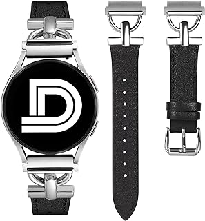 Wearlizer Leather Band Compatible with Samsung Galaxy Watch 5/4 40mm 44mm/Watch 5 Pro 45mm/Watch 4 Classic 42mm 46mm, 20mm Watch Band with D-Shape Buckle for Galaxy Active 2 40mm 44mm/Watch 3 41mm