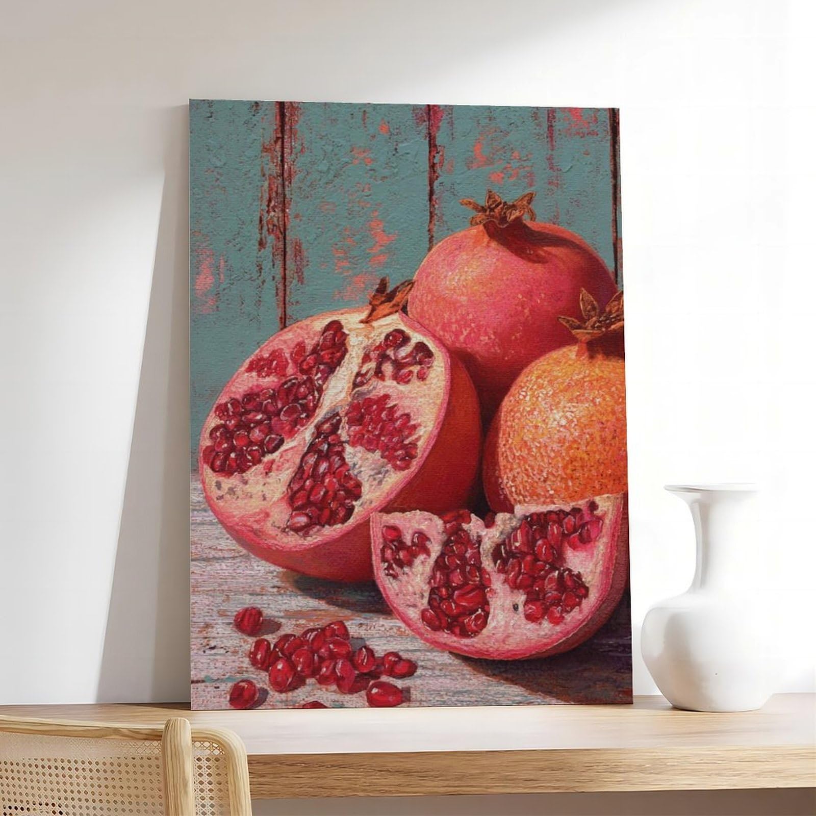 QIOTBVV Granatapfel Stillleben Leinwandposter Schlafzimmer Dekor Landschaft Büro Zimmer Dekor Geschenk 60 x 90 cm