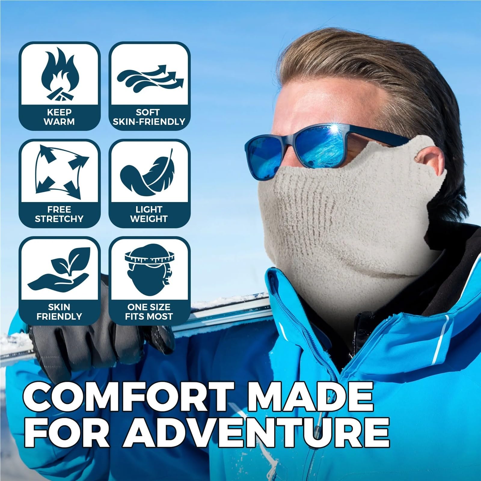 2 máscaras de esquí, Bufandas, pañuelos, cálidos, Resistentes al Viento, Transpirables, Suaves, for Correr, Senderismo, y Snowboard, Accesorios Deportivos for Invierno para Esquí Ciclismo