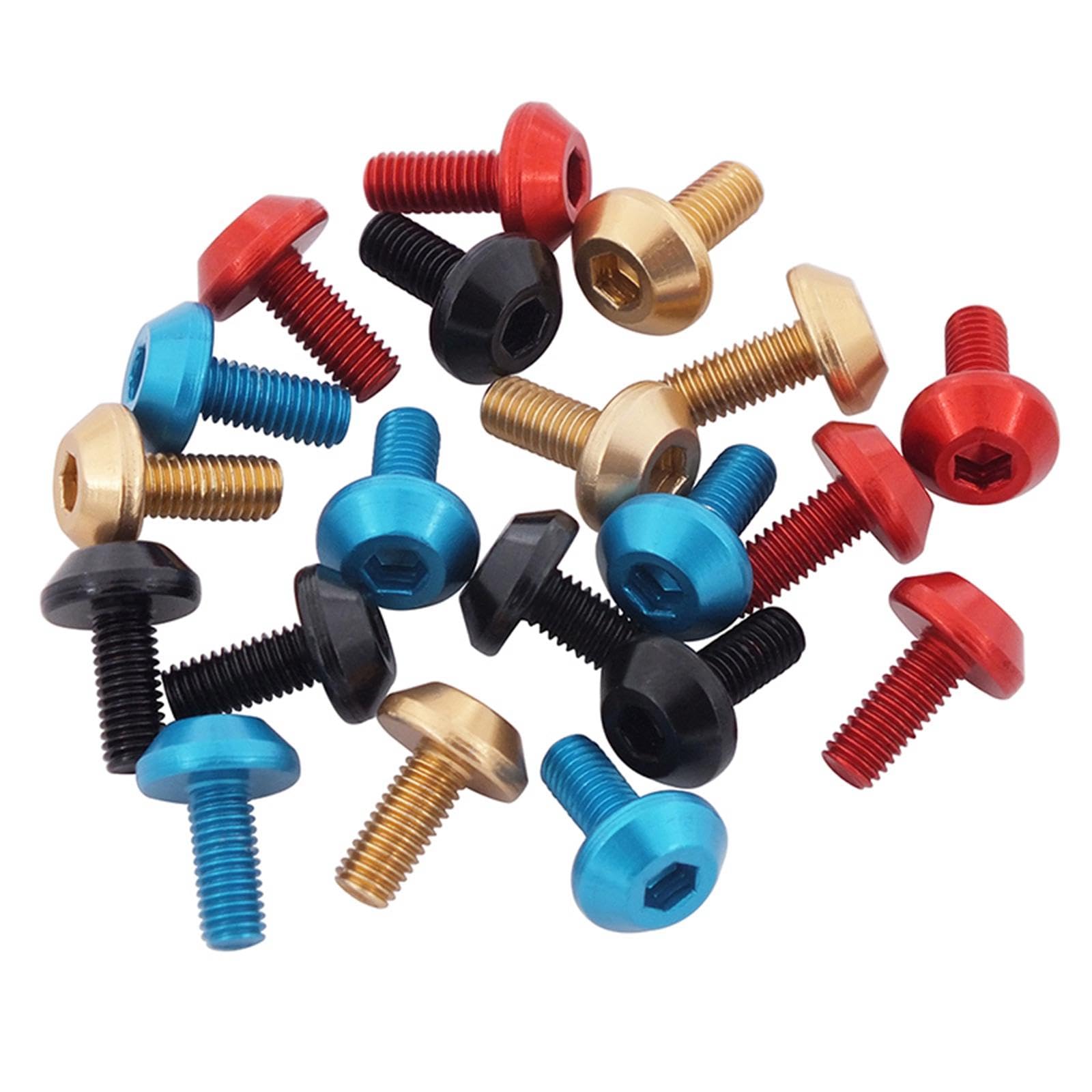 kowaku 4X Bike Water Bottle Cage Bolt, M5x12mm, Mountain Kettle Rack Screw, Bike Accessories Bike Screw, Kettle Holder Screw, Blue